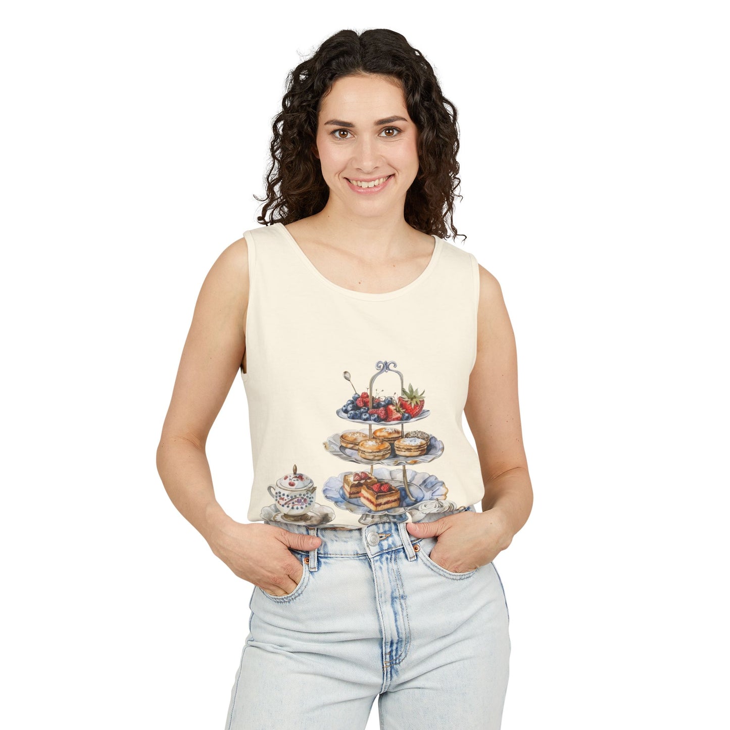 Unisex Garment-Dyed Tank Top - British Food - Savory Classics and Traditional Delights