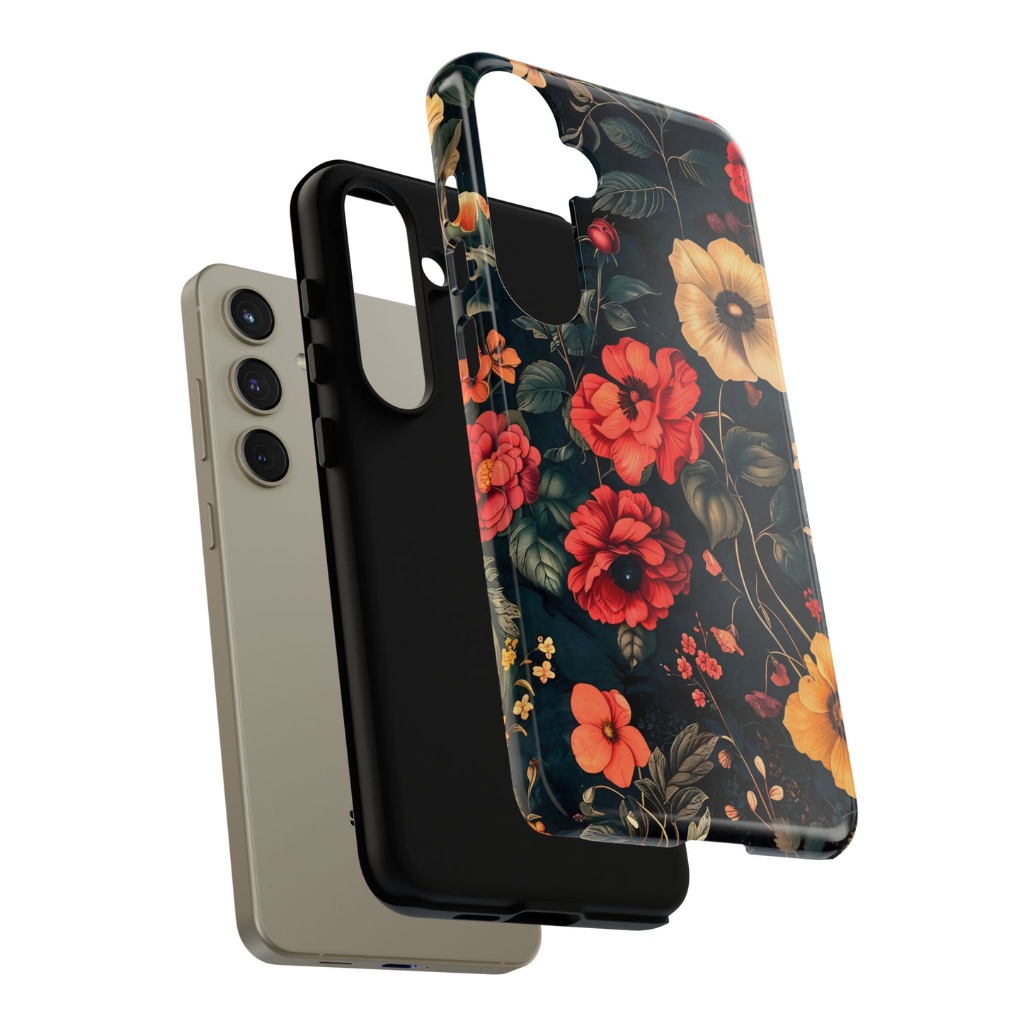 Floral Phone Case, Tough Cases, Flower Motif, Protective Cover, Gift for Her, Floral Design, Spring Accessory