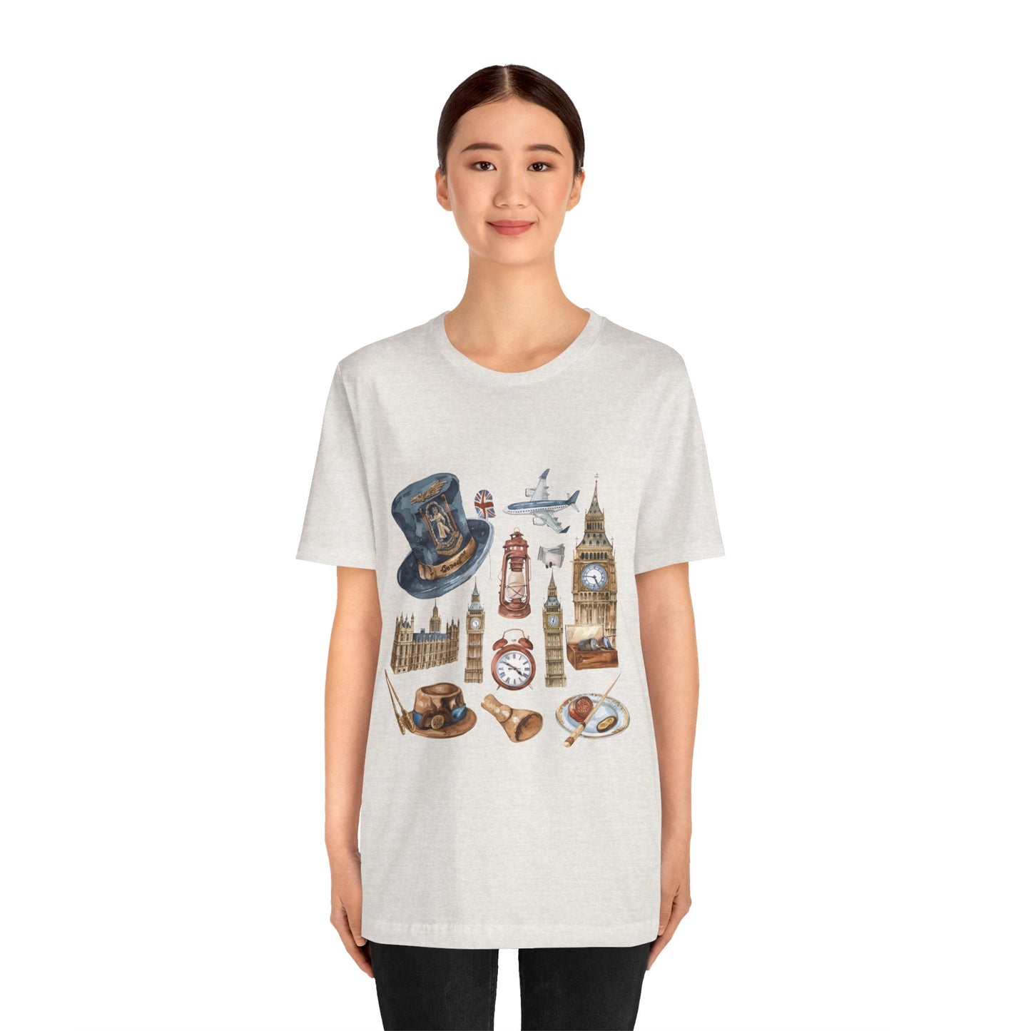 Unisex Jersey Short Sleeve Tee - Nostalgic England: Vintage Symbols & Icons