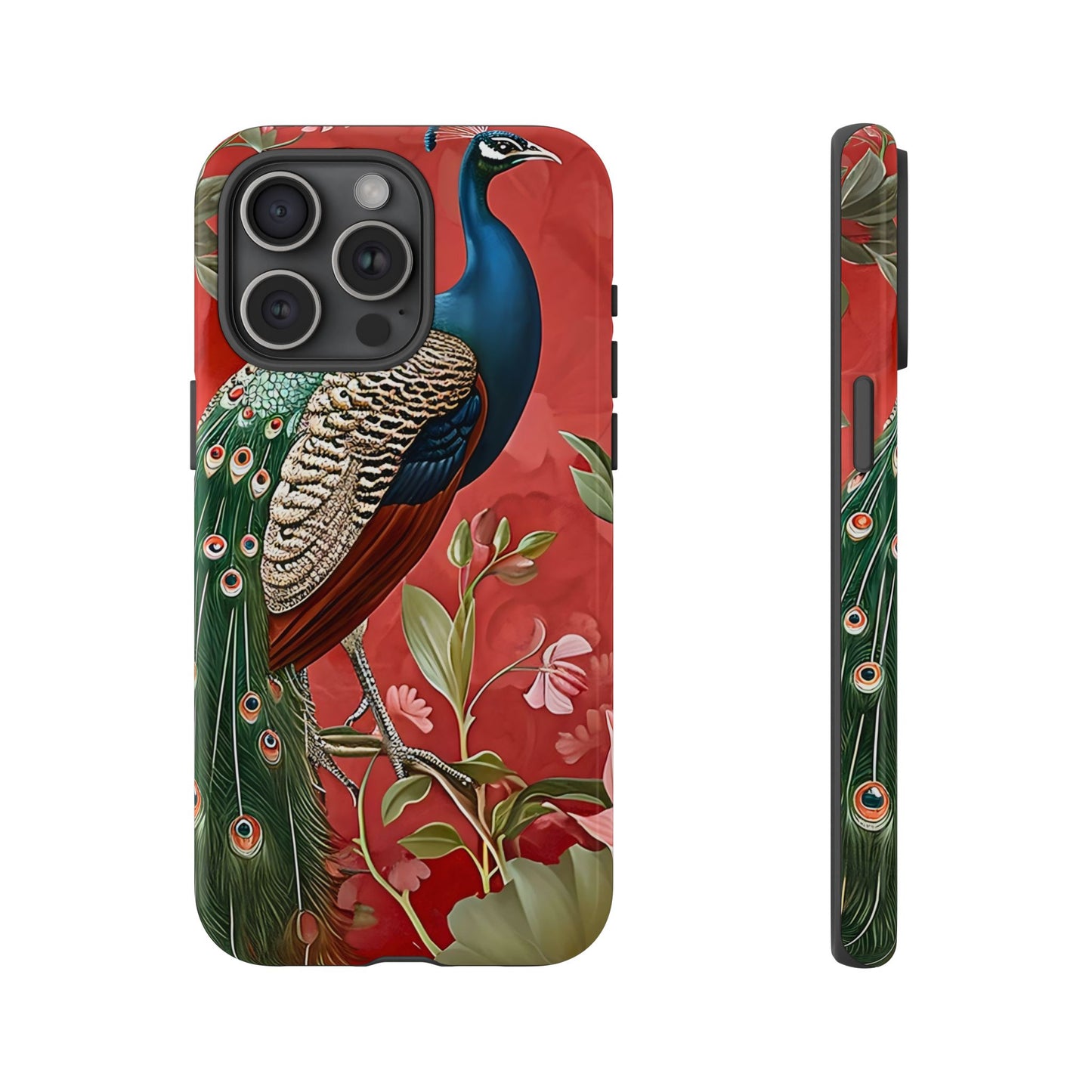 Peacock Tough Phone Case | Stylish Phone Cover, Unique Gift for Nature Lovers, Phone Accessory, Vibrant Floral Design