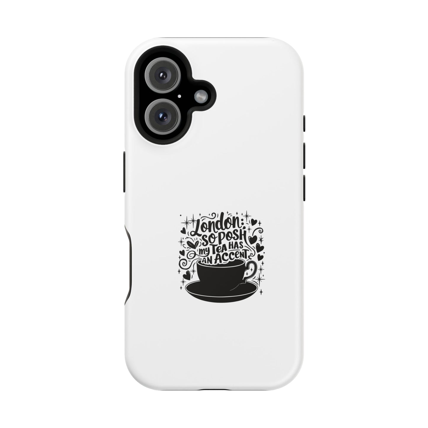 Stylish Magnetic Tough Case for Phone, Gift for Tea Lovers, Custom Phone Cover, London Tea Design, Durable Mobile Protector