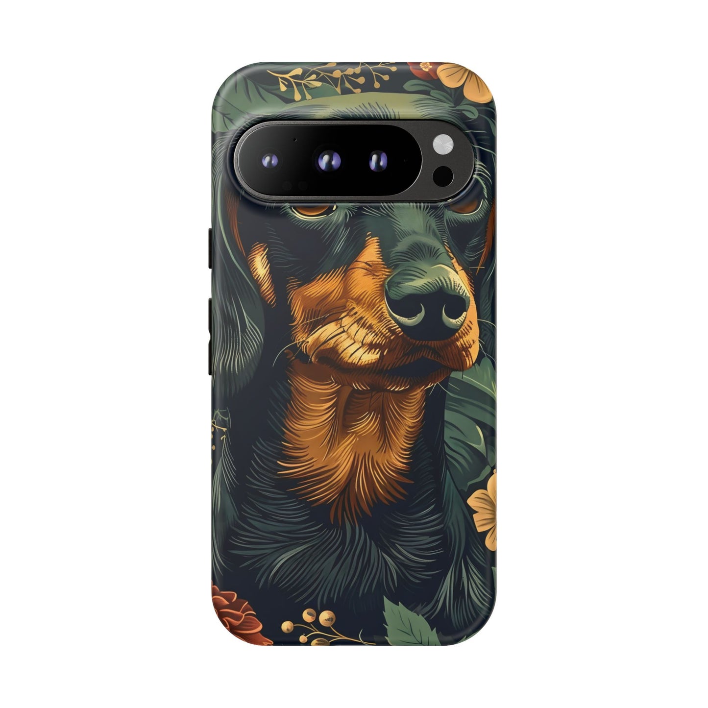 Dachshund Phone Case, Floral Pet Phone Cover, Dog Lover Gift, Tough Phone Case, Custom Dachshund Design, Unique Dog Owner Accessory