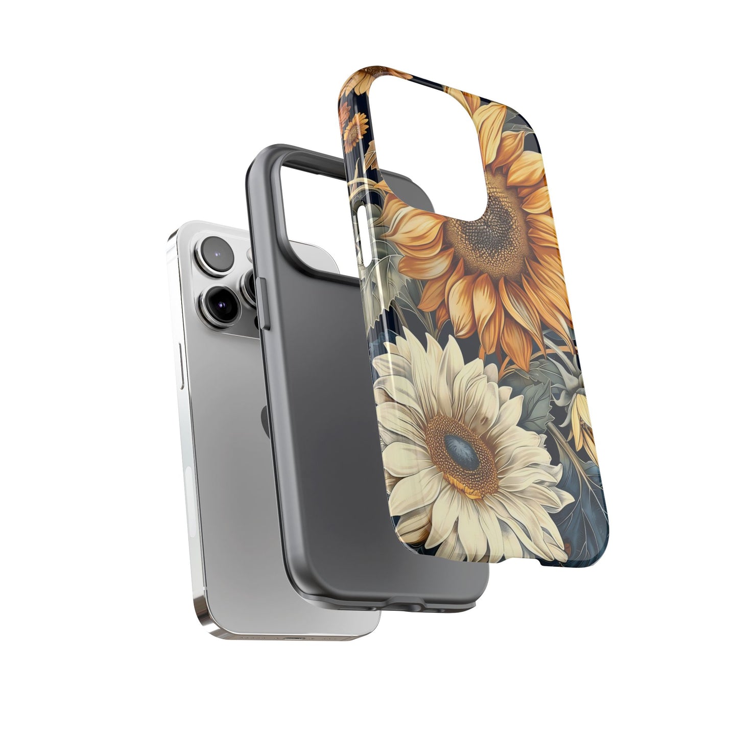 Sunflower Phone Case, Floral Tough Phone Cover, Gift for Nature Lovers, Phone Accessories, Sunflower Gifts