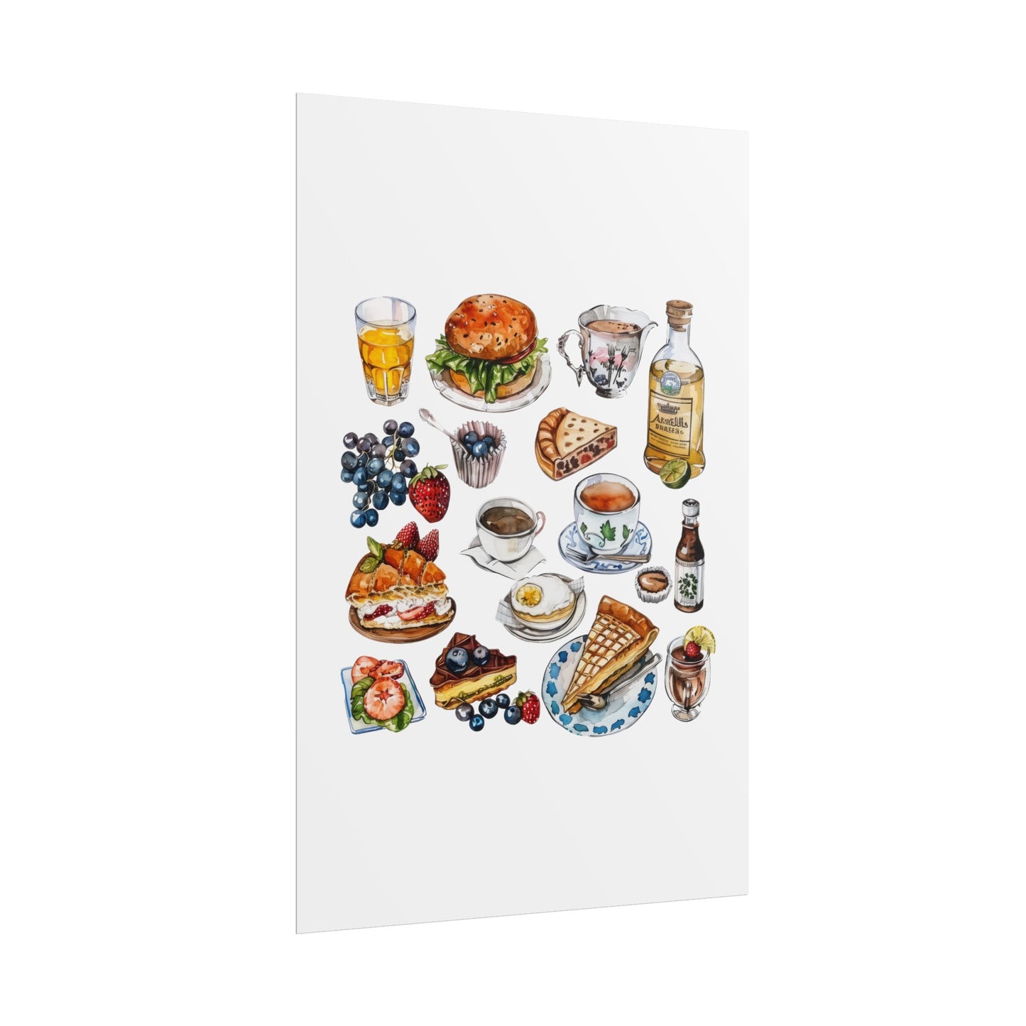 Foodie Wall Art Print, Kitchen Decor, Gourmet Food Poster, Culinary Art for Food Lovers, Cafe Aesthetic Home Decor
