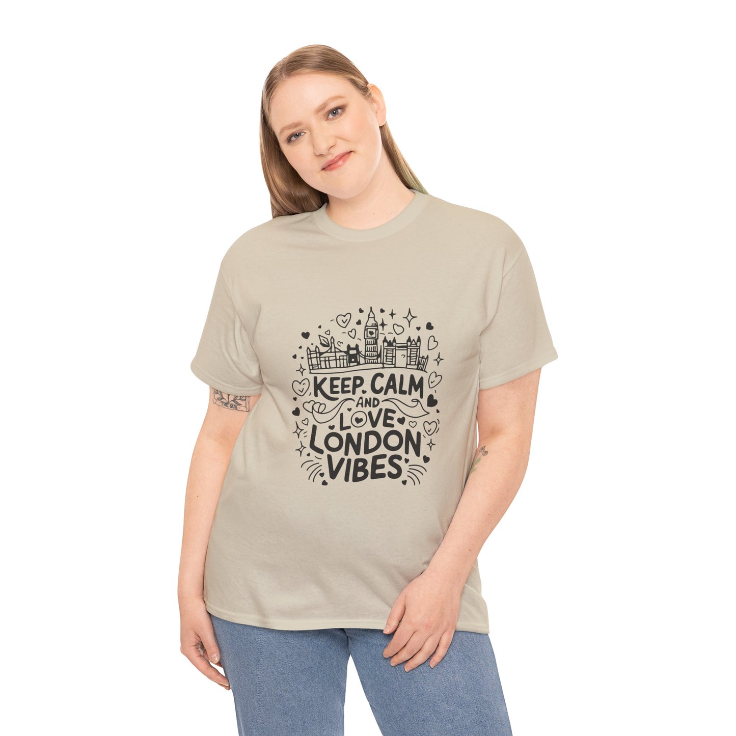 Unisex Heavy Cotton Tee - Keep Calm and love London Vibes