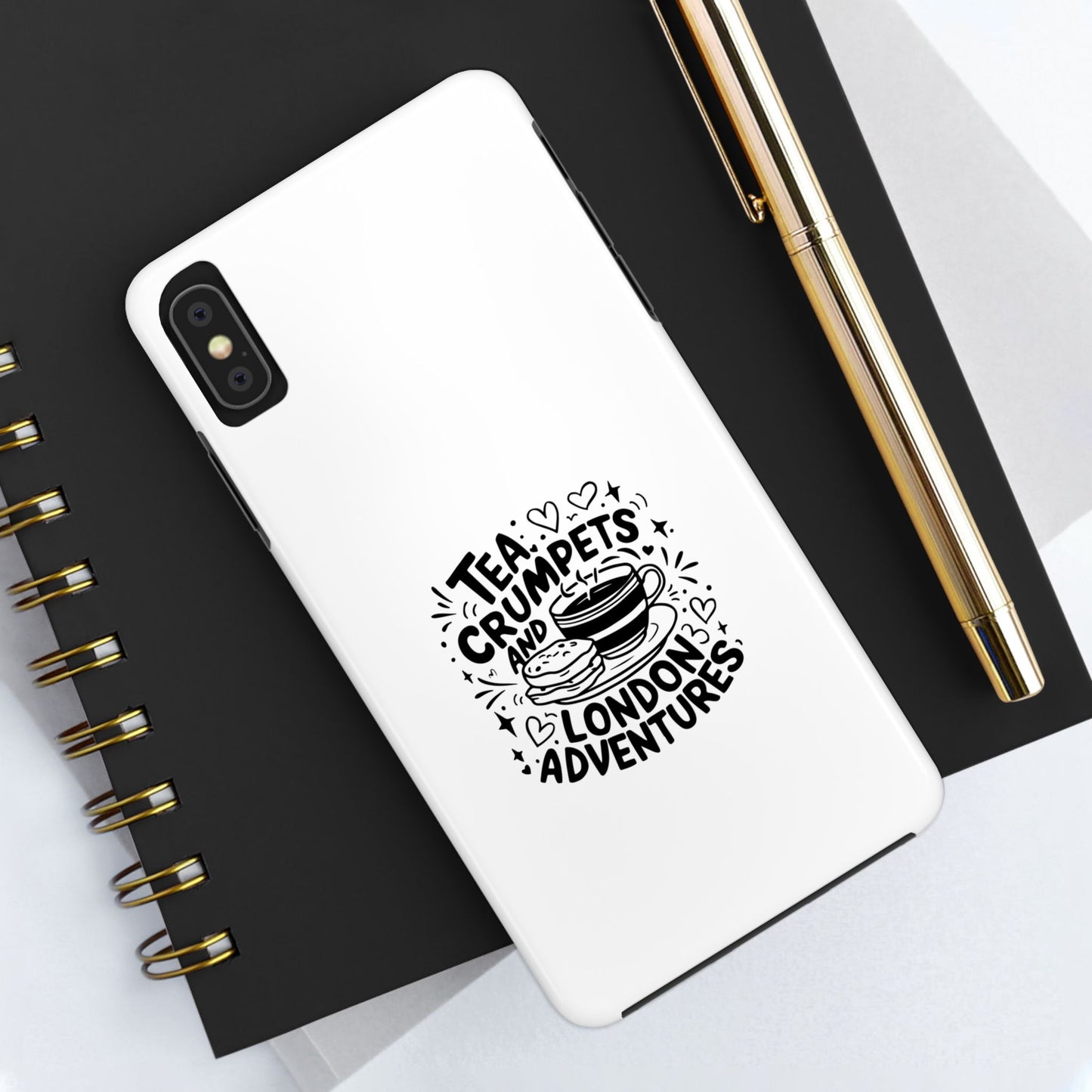 Charming Tough Phone Cases with Tea & Crumpets Design | Perfect London Gift, Travel Accessory, Cute Phone Cover, Adventure Lover Case