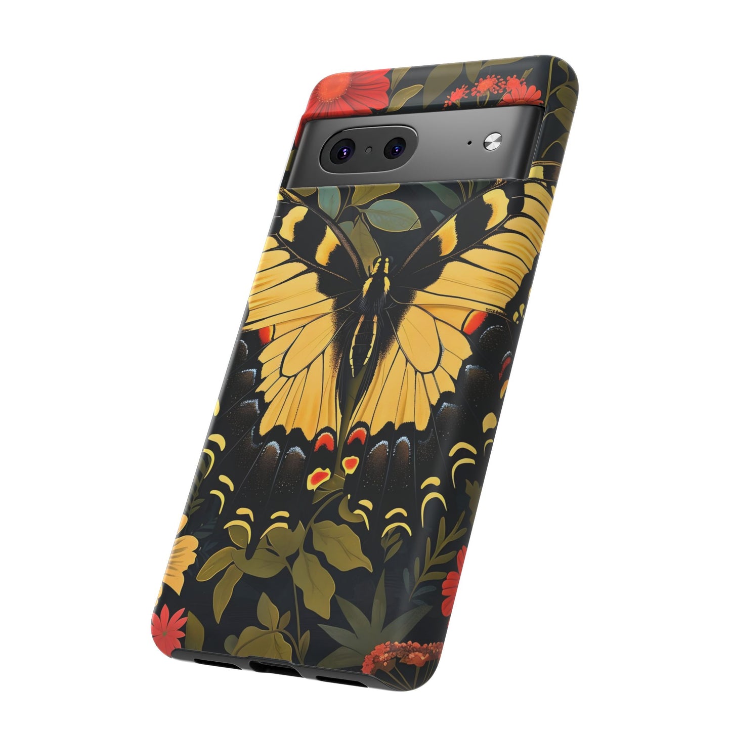 Butterfly Floral Phone Case, Tough Cases with Vibrant Design, Protective Cover for Nature Lovers, Gift for Her