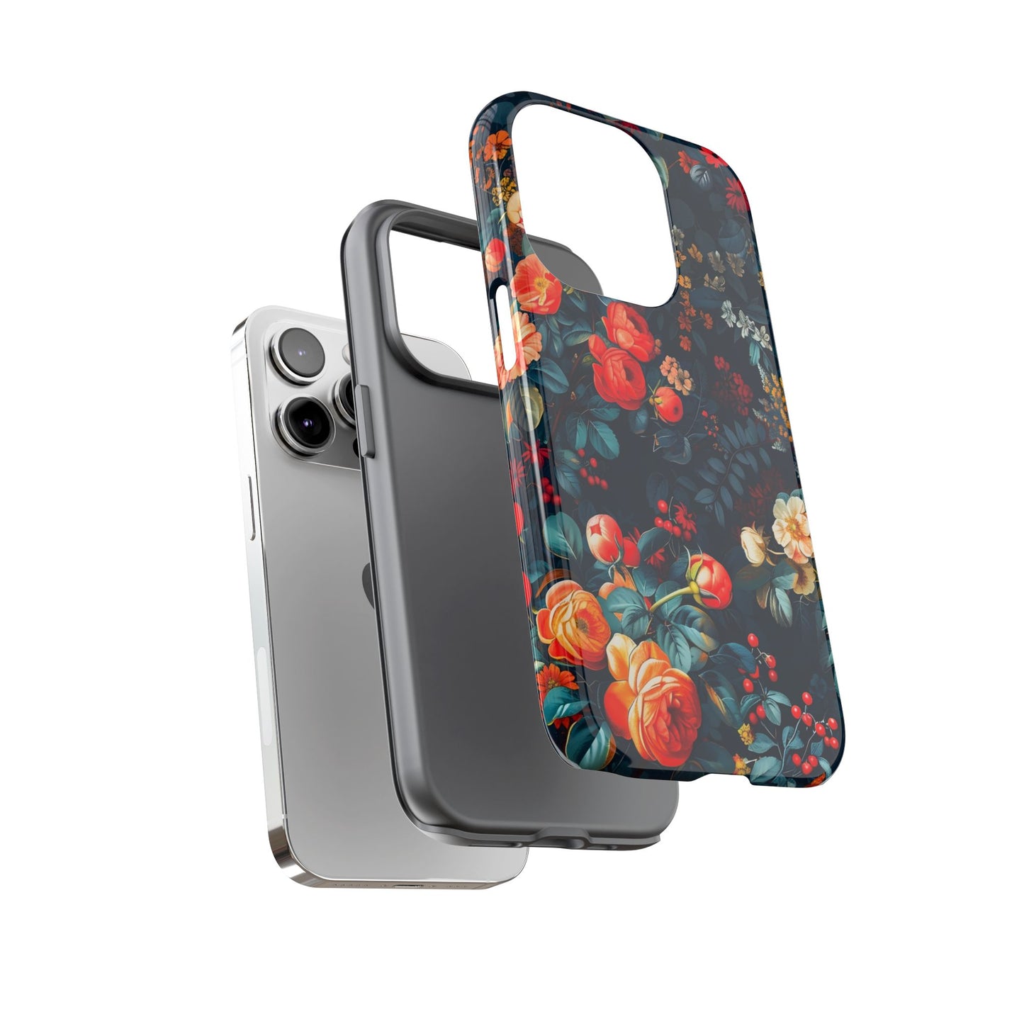 Floral Phone Case - Tough Cases, iPhone Protection, Elegant Floral Design, Gift for Her, Stylish Tech Accessory