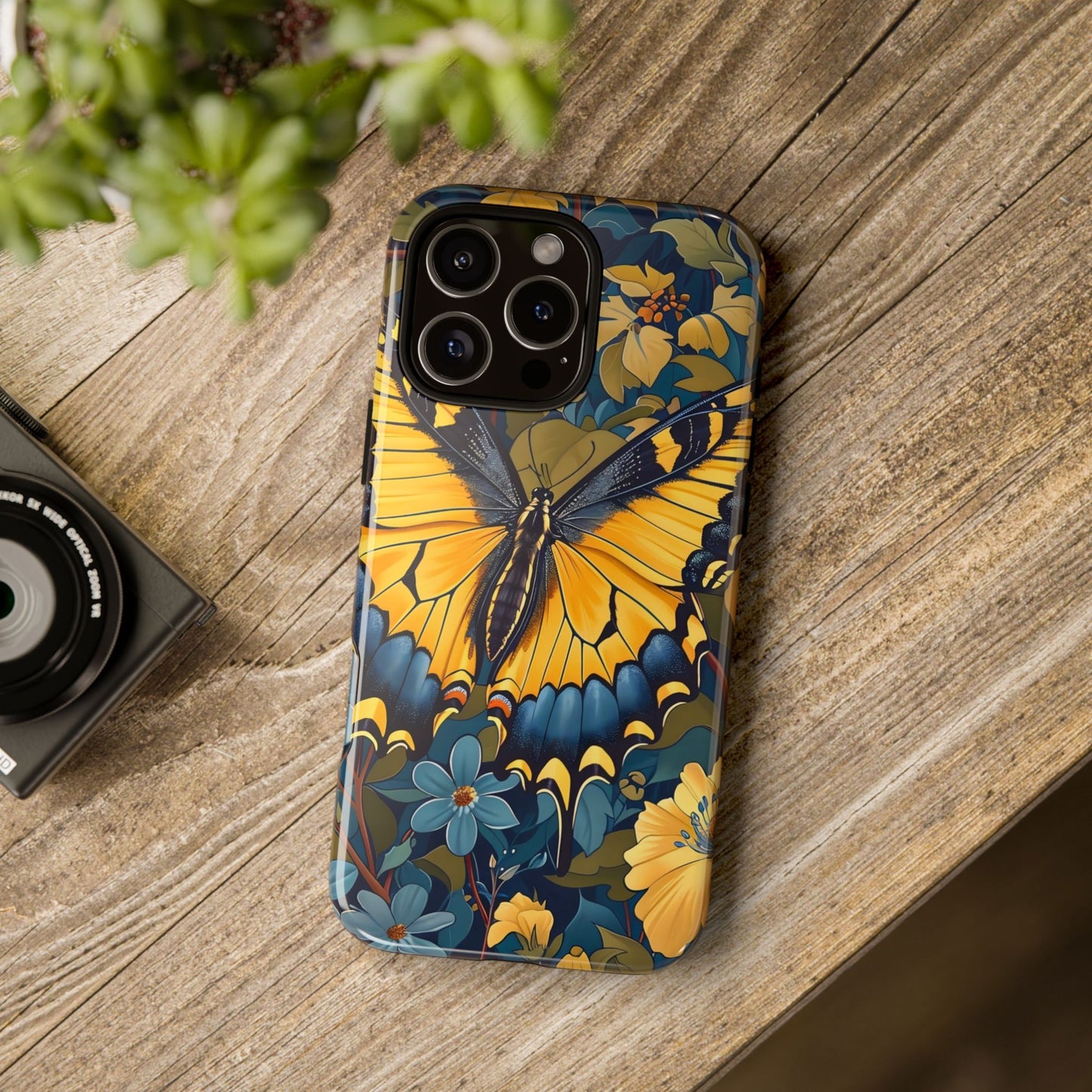 Colorful Butterfly Phone Case, Floral Design, Tough Cases, Protective Cover, Gifts for Nature Lovers, Birthday Present