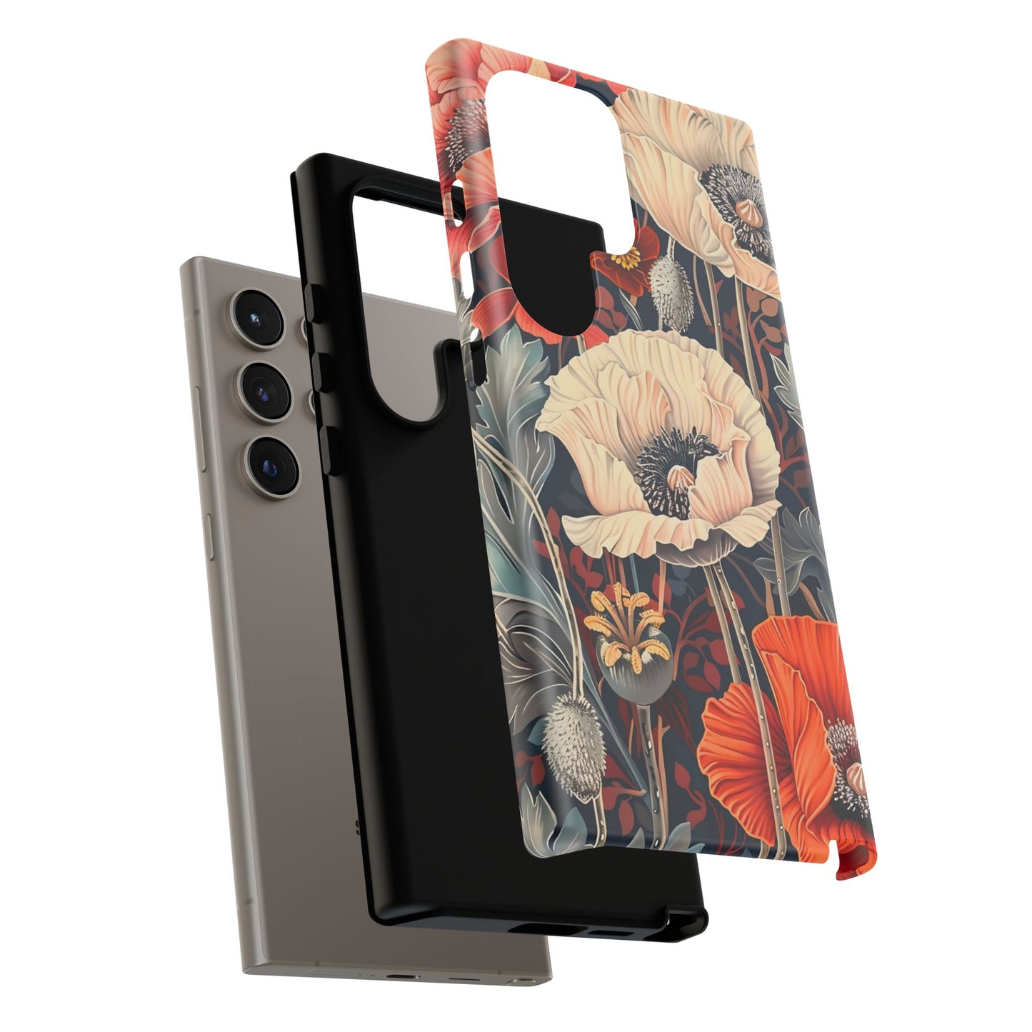 Floral iPhone Case, Tough Phone Cover, Artistic Protection, Flower Design, Unique Gift for Her, Phone Accessory, Trendy Tech