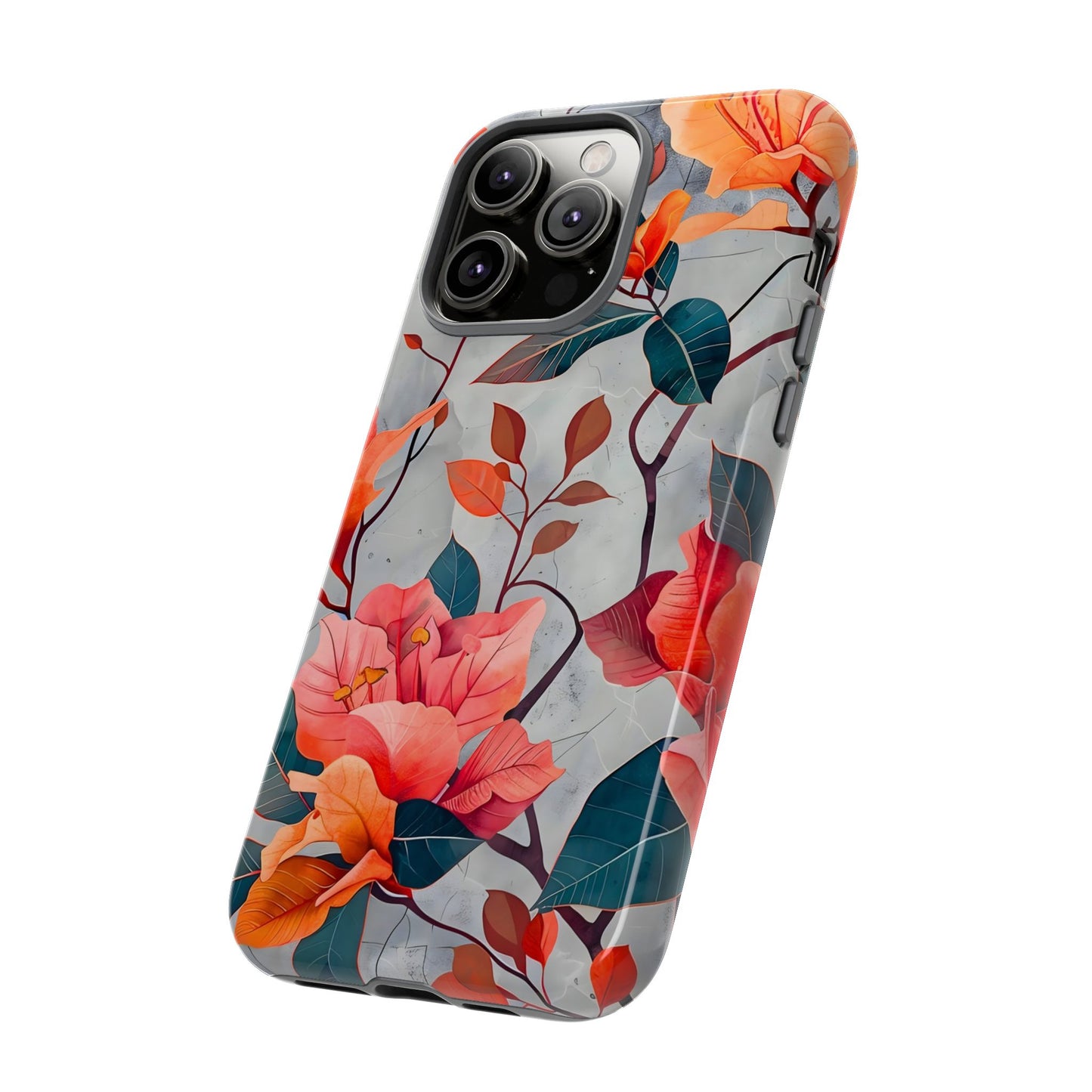 Floral Phone Case, Tough Cases, Flower Power, Gift for Her, Decorative Phone Cover, Trendy Accessories, Everyday Style