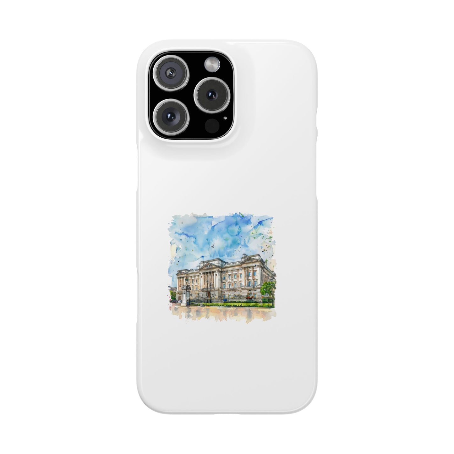 Artistic Slim Phone Case with Watercolor Design, Unique Phone Cover, Gift for Travelers, Stylish Mobile Accessory, Custom Phone Protection