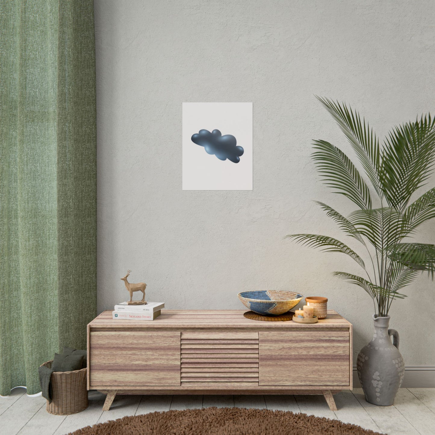 Cloud Art Print, Modern Decor, Minimalist Wall Art, Home Office Decor, Unique Gift, Aesthetic Poster