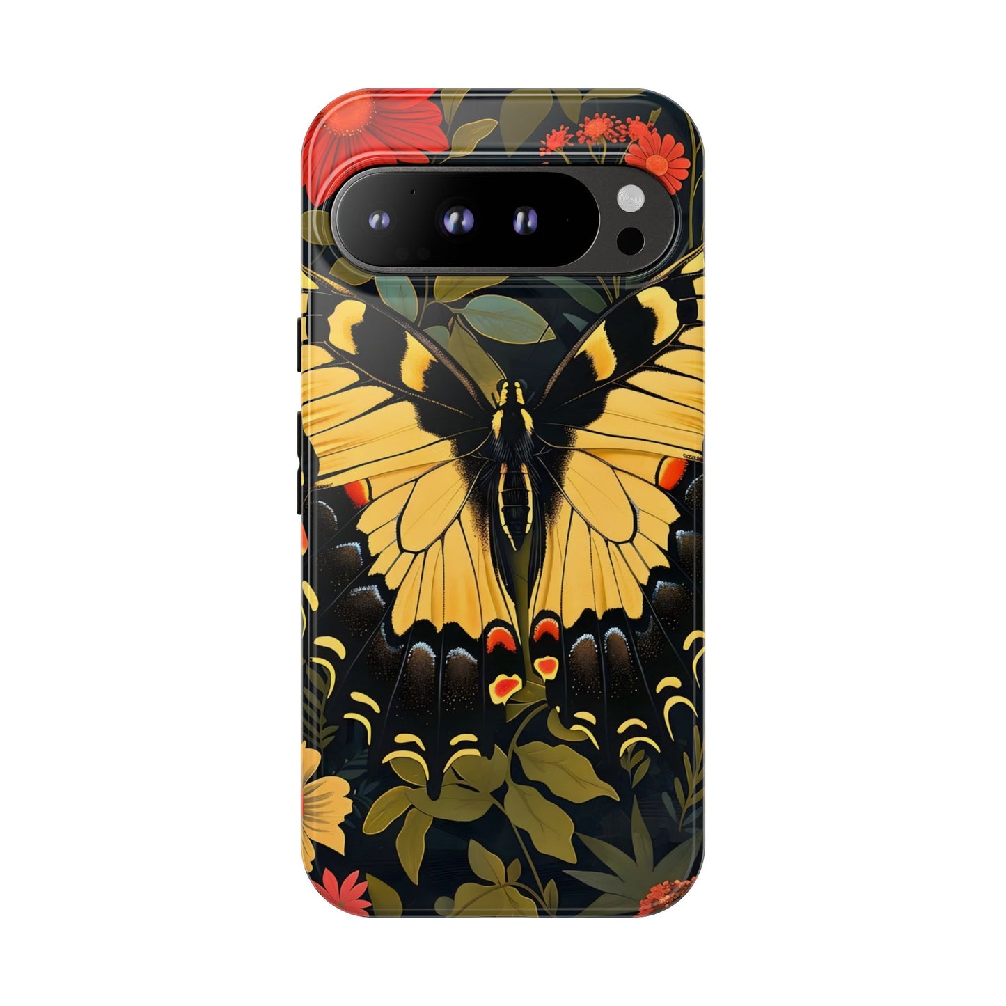 Butterfly Floral Phone Case, Tough Cases with Vibrant Design, Protective Cover for Nature Lovers, Gift for Her