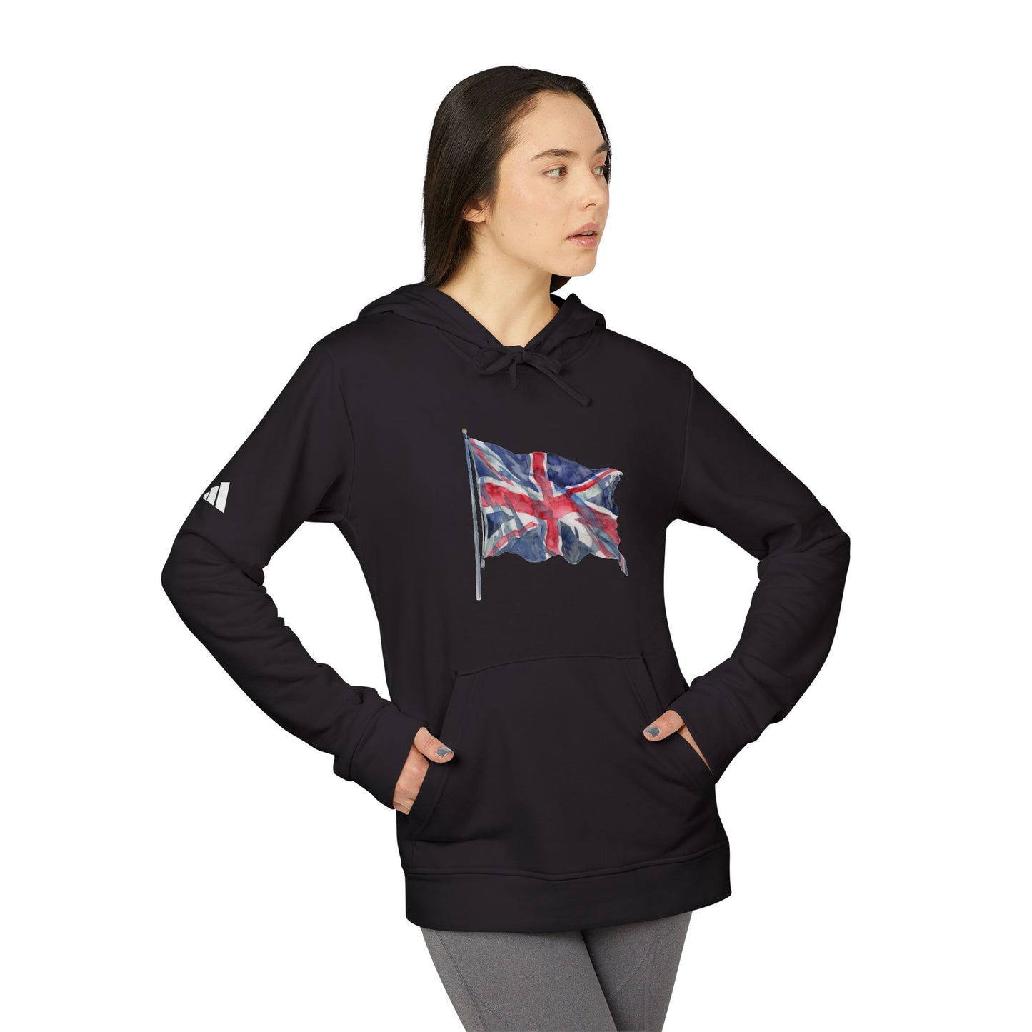Adidas Unisex Fleece Hoodie - British Flag Design
