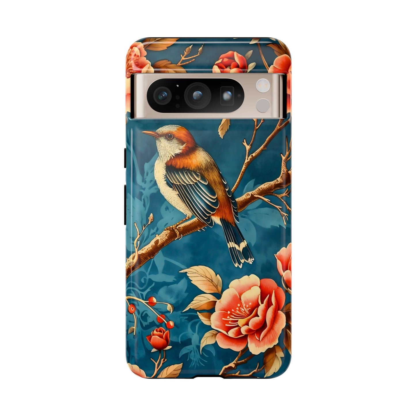 Bird & Floral Phone Case, Tough Cases for Nature Lovers, Gift for Her, Customizable Design, Vibrant Tech Accessories