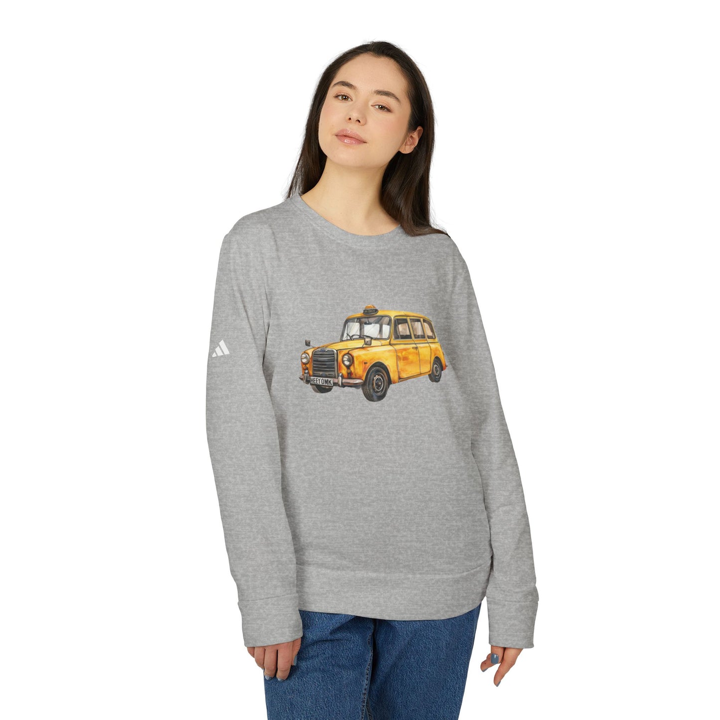 Unisex Fleece Crewneck - Vintage New York Taxi Sweatshirt