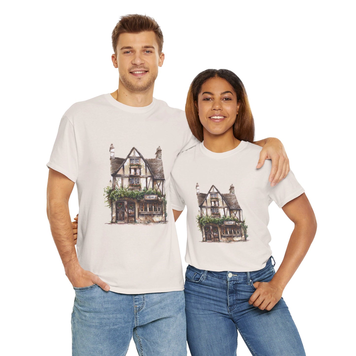 Charming British House - Warm and Cozy Unisex Heavy Cotton T-Shirt