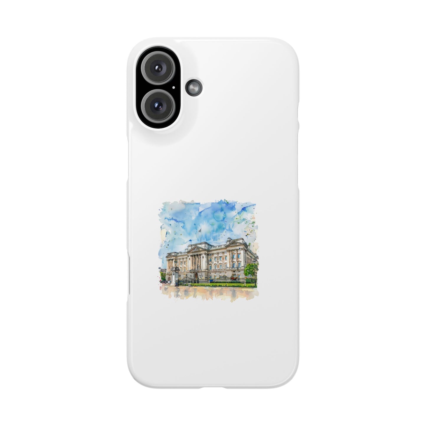 Artistic Slim Phone Case with Watercolor Design, Unique Phone Cover, Gift for Travelers, Stylish Mobile Accessory, Custom Phone Protection