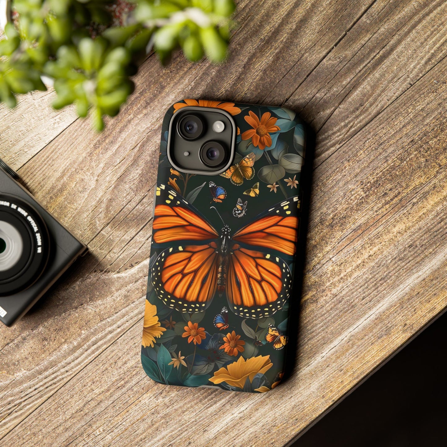 Monarch Butterfly Phone Case, Tough Cases, Nature Lover Gift, Floral Mobile Cover, Eco-Friendly Phone Accessory, Butterfly Design