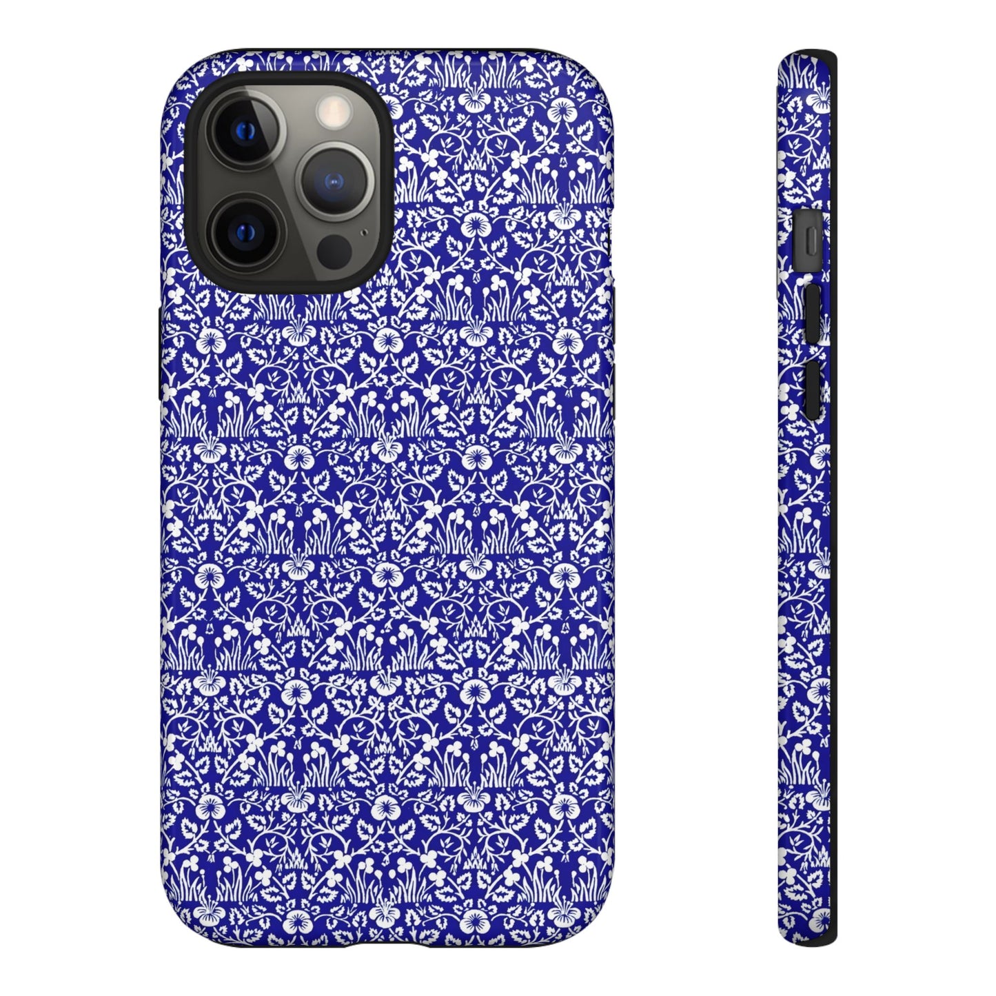 Elegant Floral Phone Case - Tough Cases, Blue Floral Design, Stylish Phone Accessory, Unique Gift, Modern Tech Protection