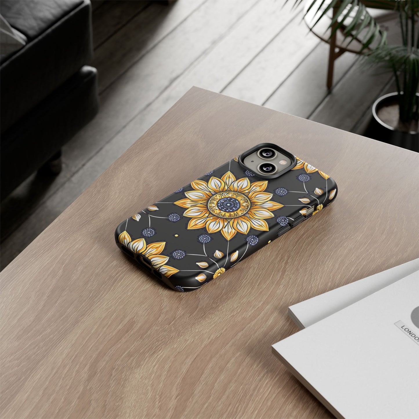 Floral Phone Case with Mandala Design, Tough Cases for iPhone & Samsung, Boho Style, Gift for Her, Unique Accessories
