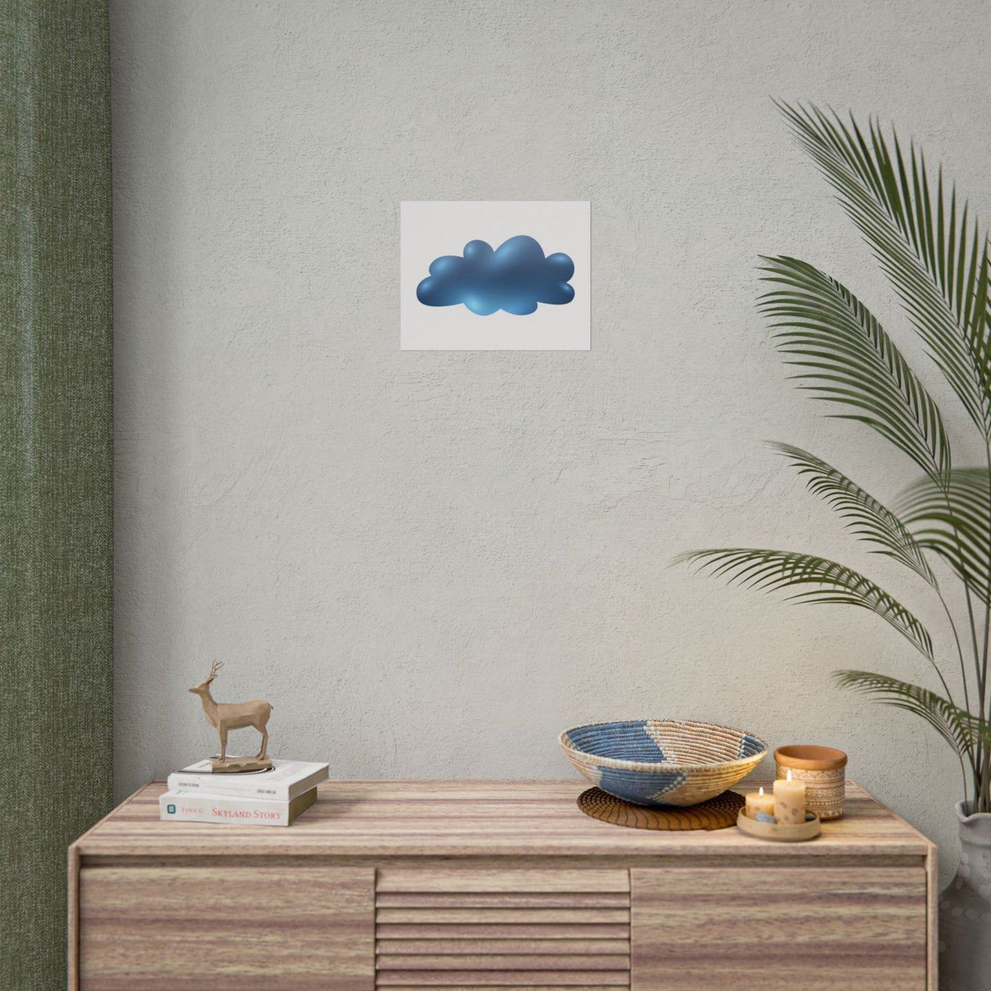 Blue Cloud Art Print, Minimalist Wall Decor, Kids Room Wall Art, Nursery Poster, Aesthetic Home Decor, Modern Art Print