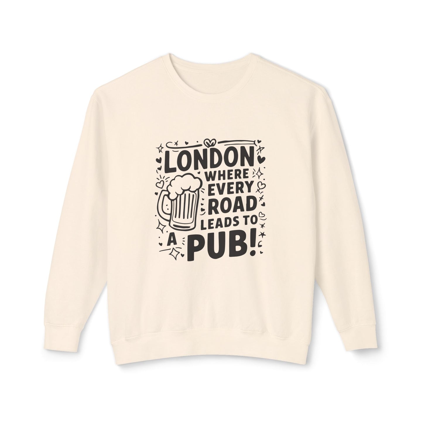 Unisex Lightweight Crewneck Sweatshirt - London's Aesthetic Roads