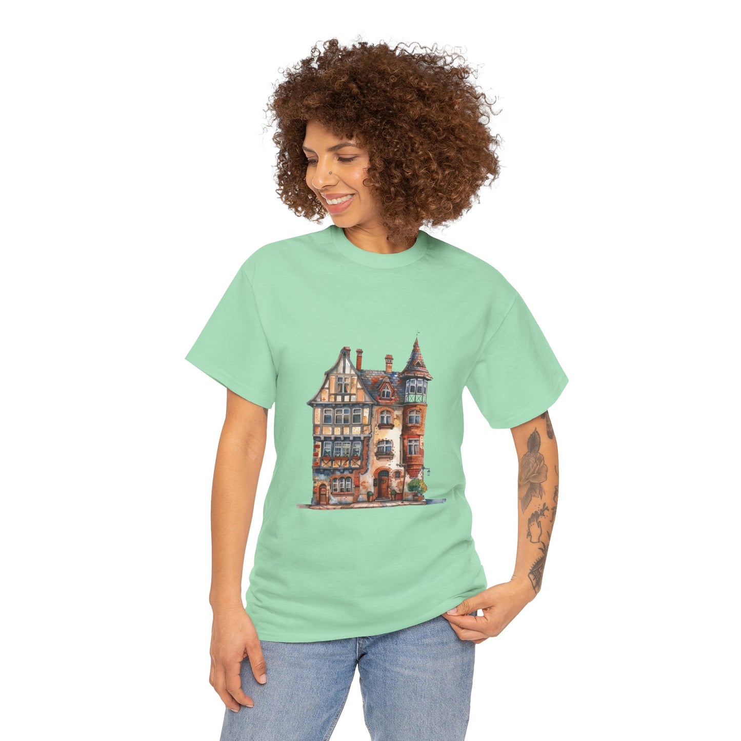 Unisex Heavy Cotton Tee - Timeless Beauty - British Village Homes