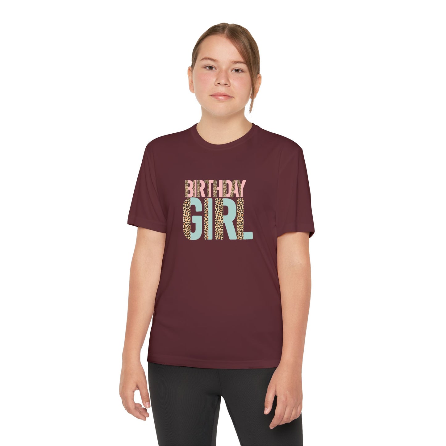 Youth Tee - Leopard Print Birthday Girl Design for Sublimation - Fun & Trendy Celebrate Special Days