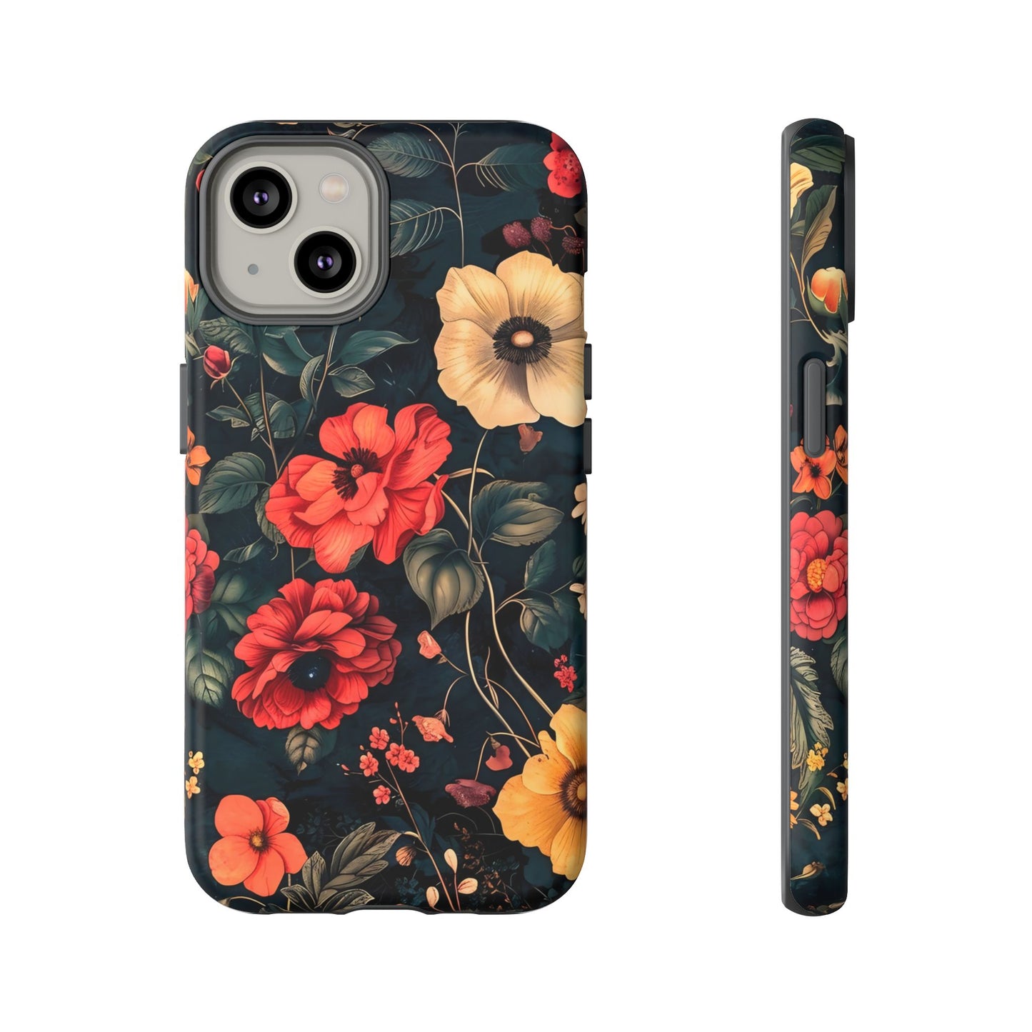 Floral Phone Case, Tough Cases, Flower Motif, Protective Cover, Gift for Her, Floral Design, Spring Accessory