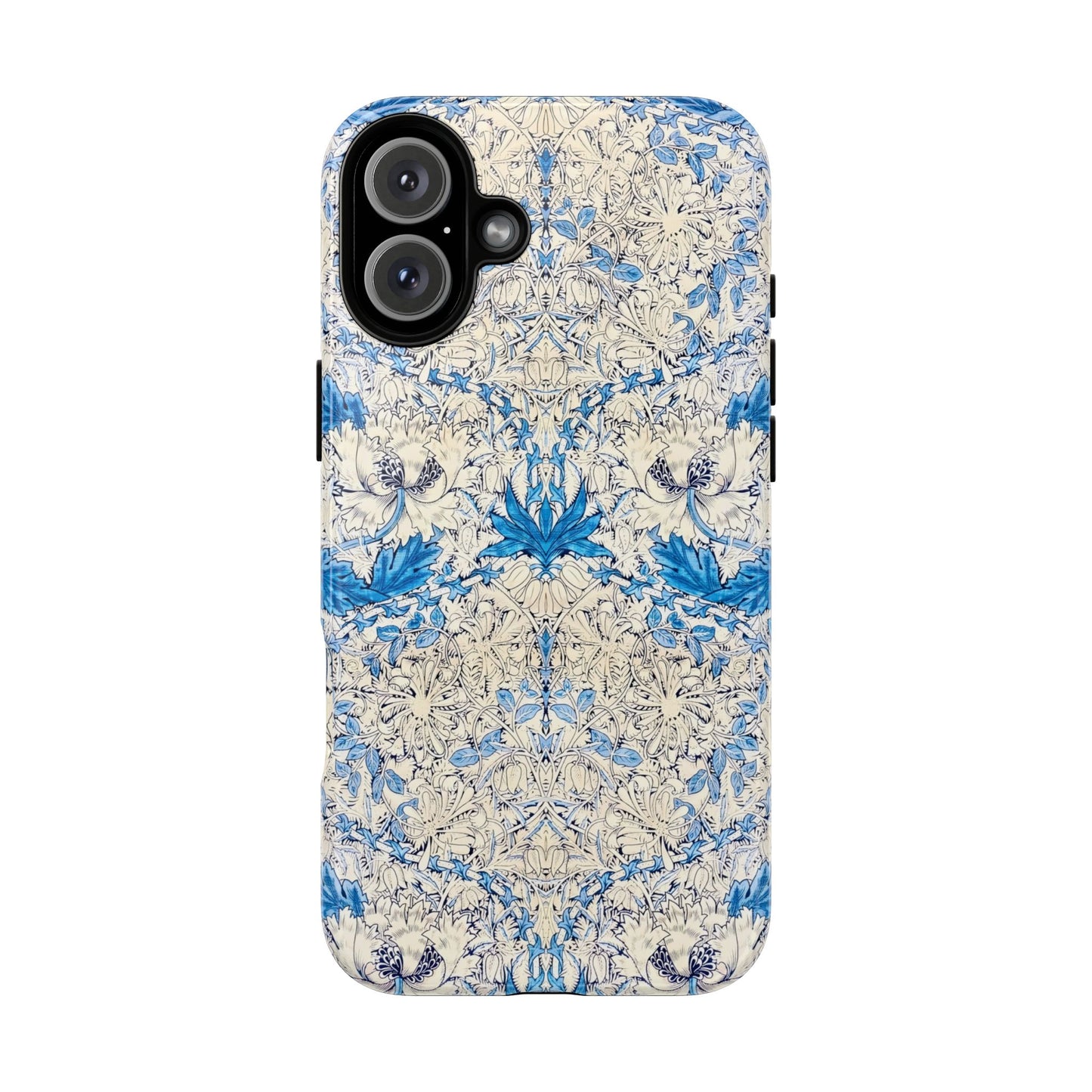 Elegant Floral Phone Case, Tough iPhone Cover, Stylish Mobile Protector, Blue Patterned Case, Unique Gift for Her
