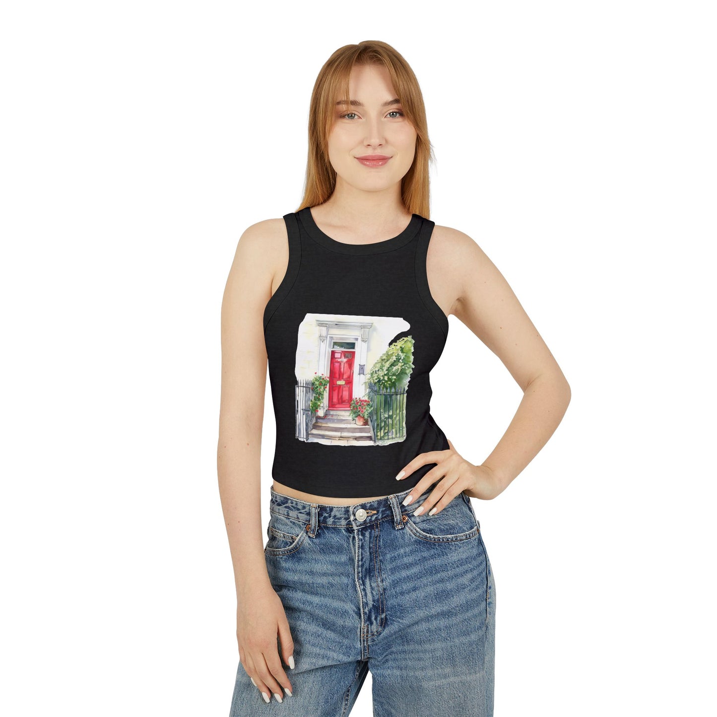 Women's Micro Rib Racer Tank Top - Embracing Classic British Charm and Style