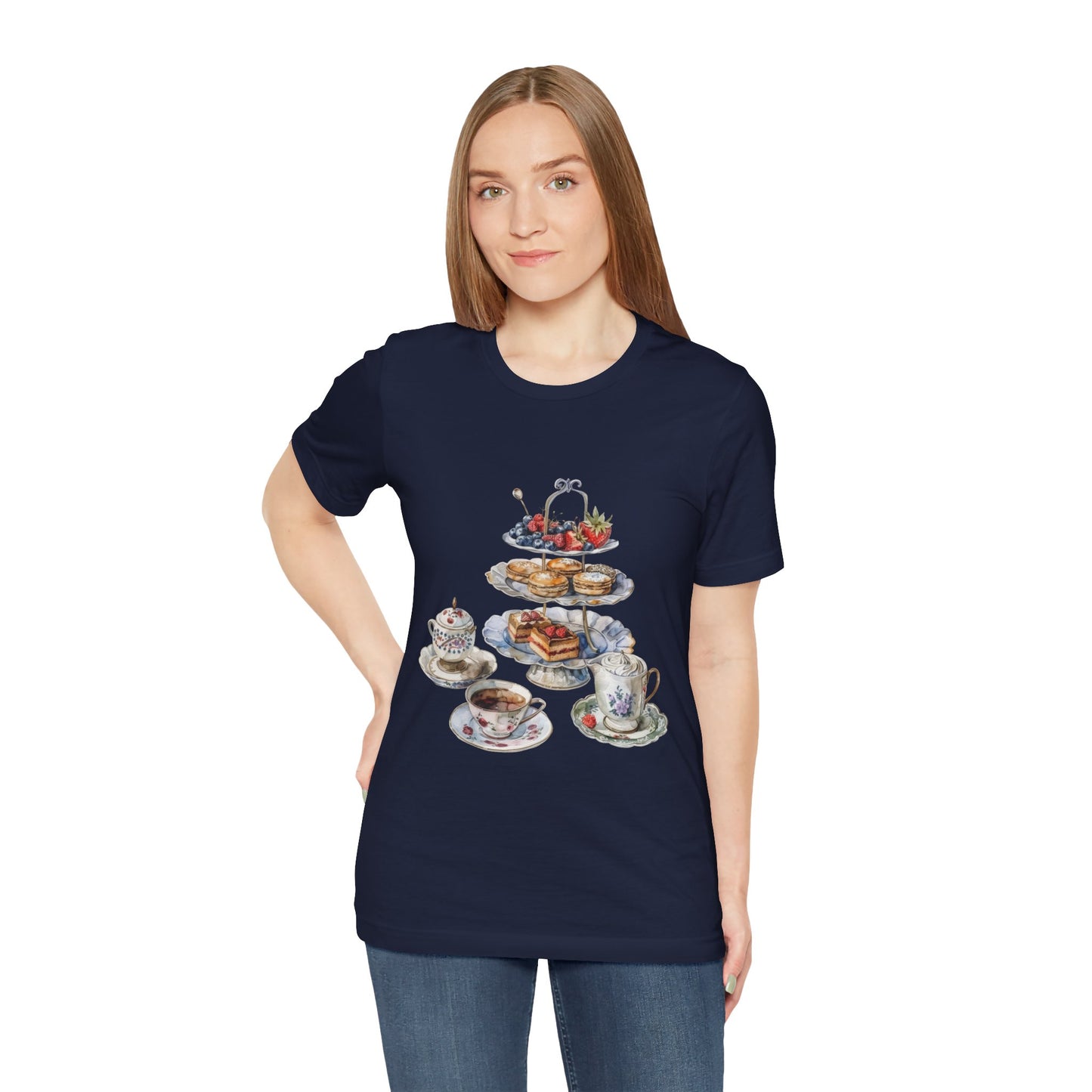 Unisex Jersey Short Sleeve Tee - Savoring Britain - A Journey Through British Cuisine