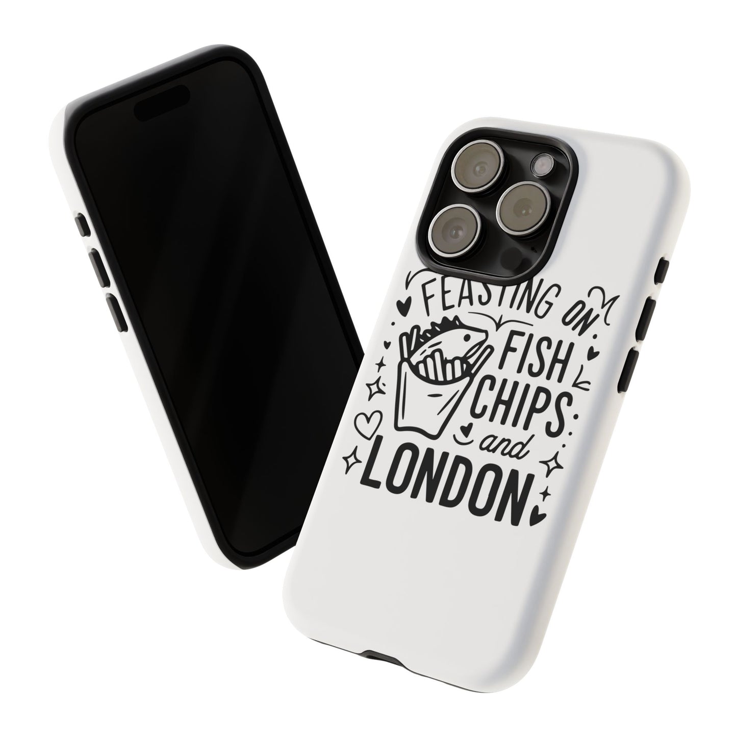 London Fish & Chips Phone Case | Fun Gift for Foodies, Travel Lovers, London Souvenir, Unique Accessories, Personalization Option