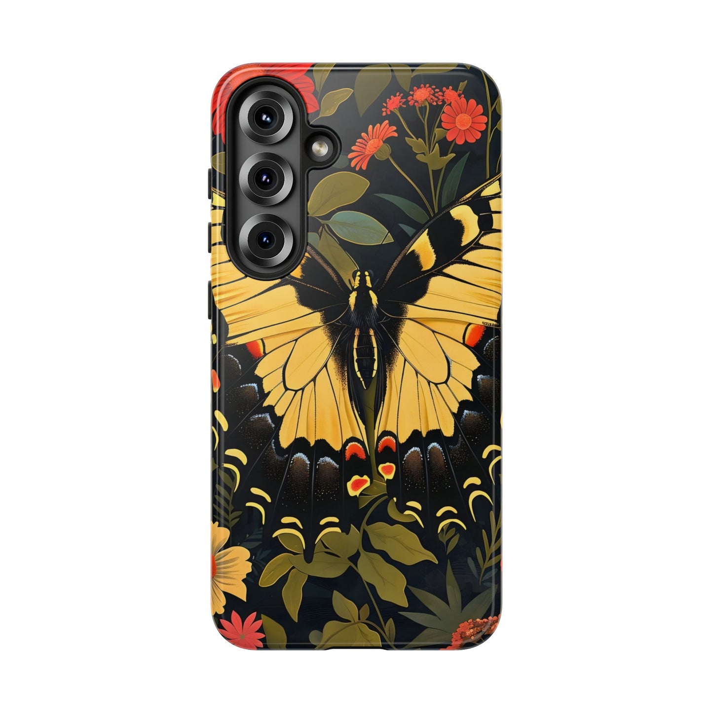 Butterfly Floral Phone Case, Tough Cases with Vibrant Design, Protective Cover for Nature Lovers, Gift for Her