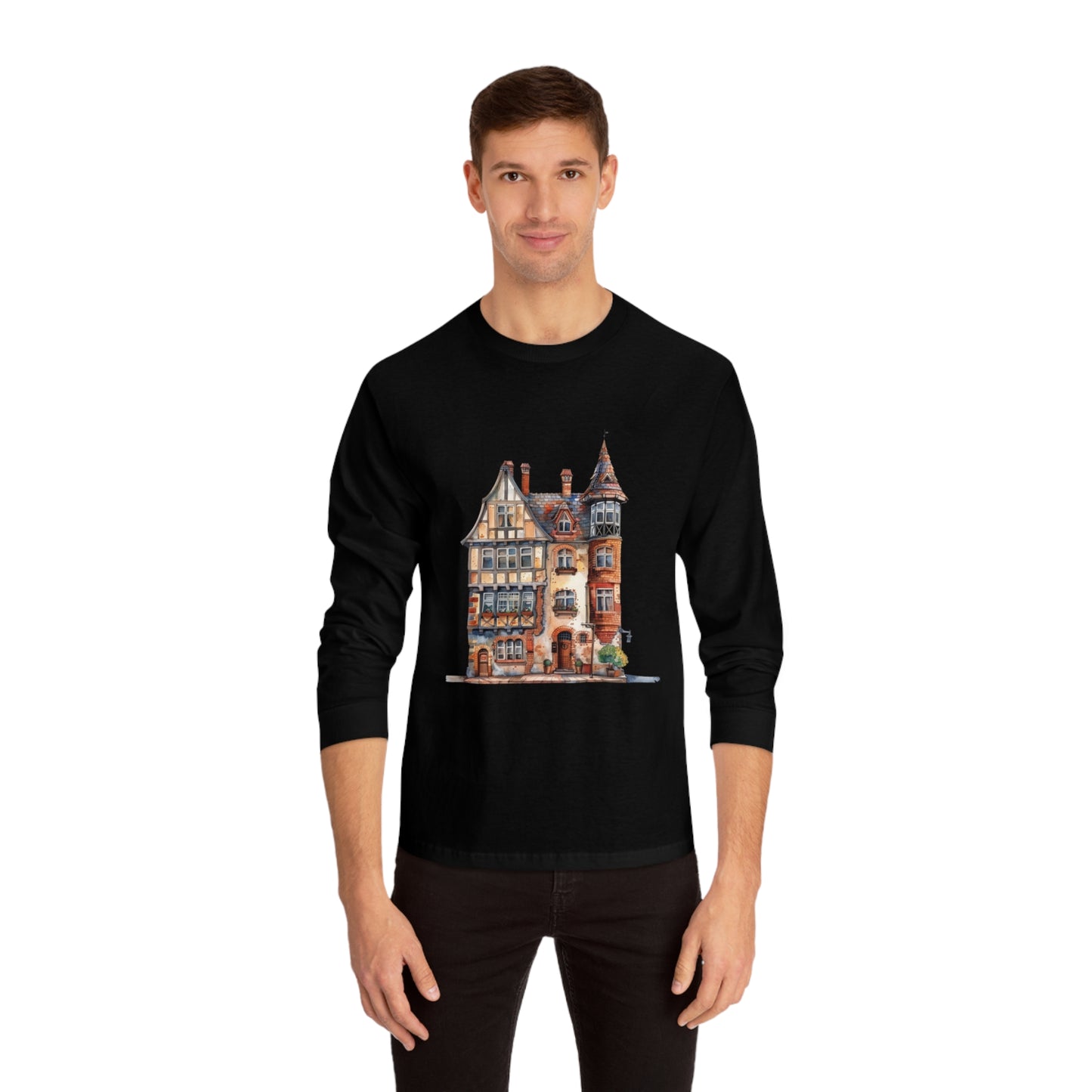 Unisex Classic Long Sleeve T-Shirt - British Historic House - Classic Architectural Elegance