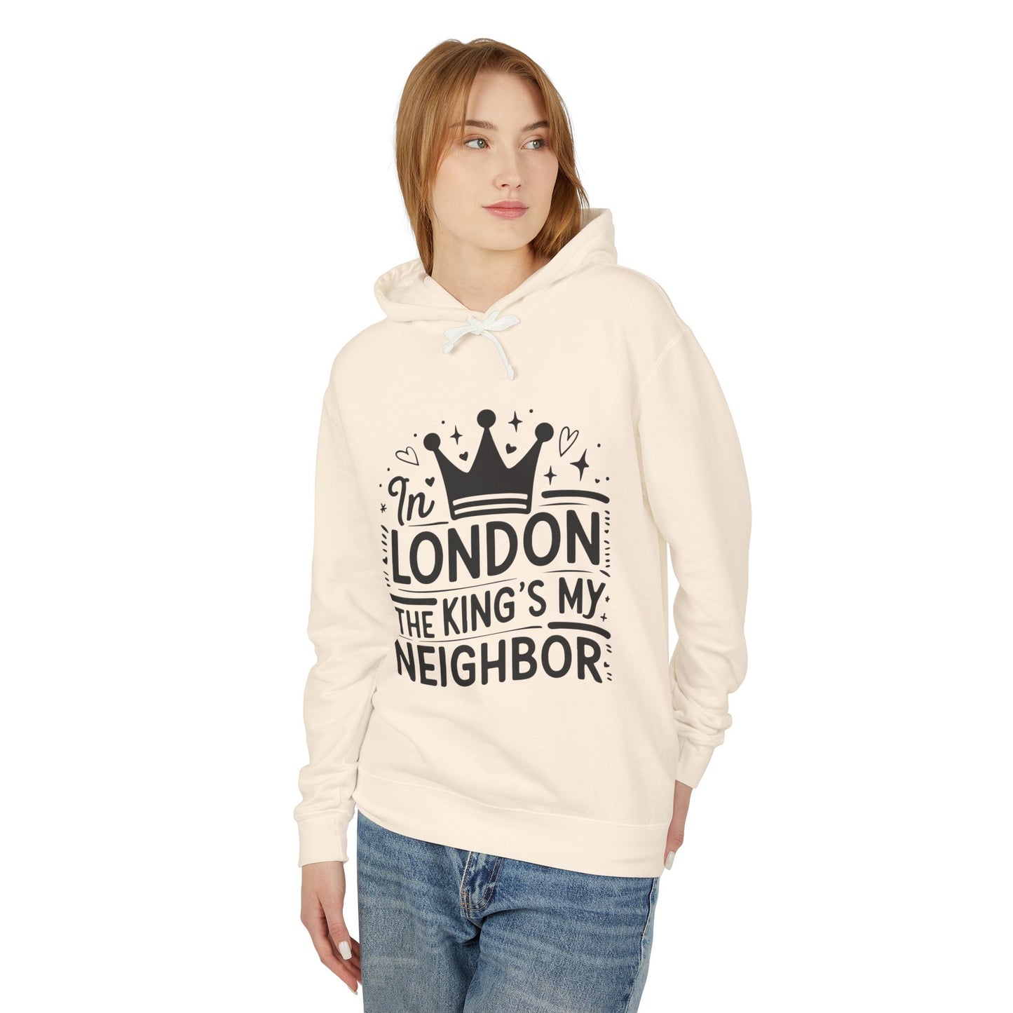 Unisex Lightweight Hooded Sweatshirt - The King's My Neighbour