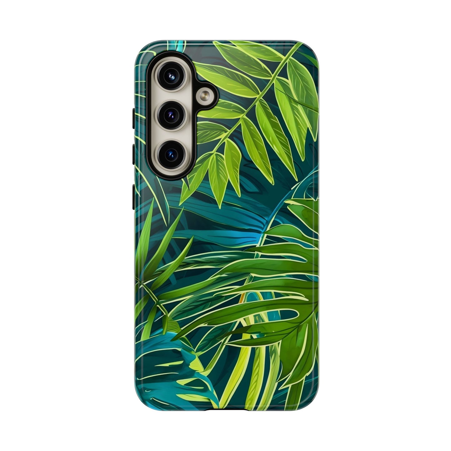 Tropical Phone Case - Durable Green Leaf Design, Eco-Friendly Gift, Trendy Accessory, Nature Lover's Case, Summer Vibes