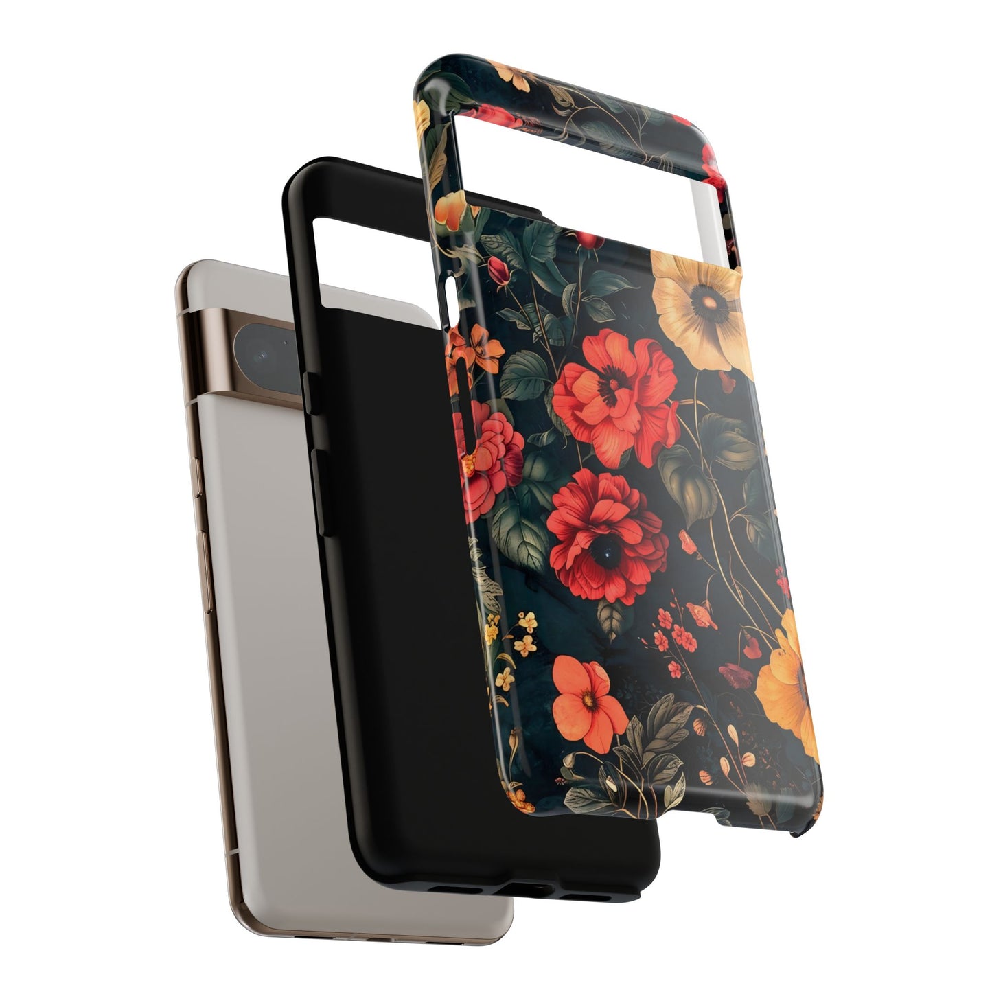 Floral Phone Case, Tough Cases, Flower Motif, Protective Cover, Gift for Her, Floral Design, Spring Accessory