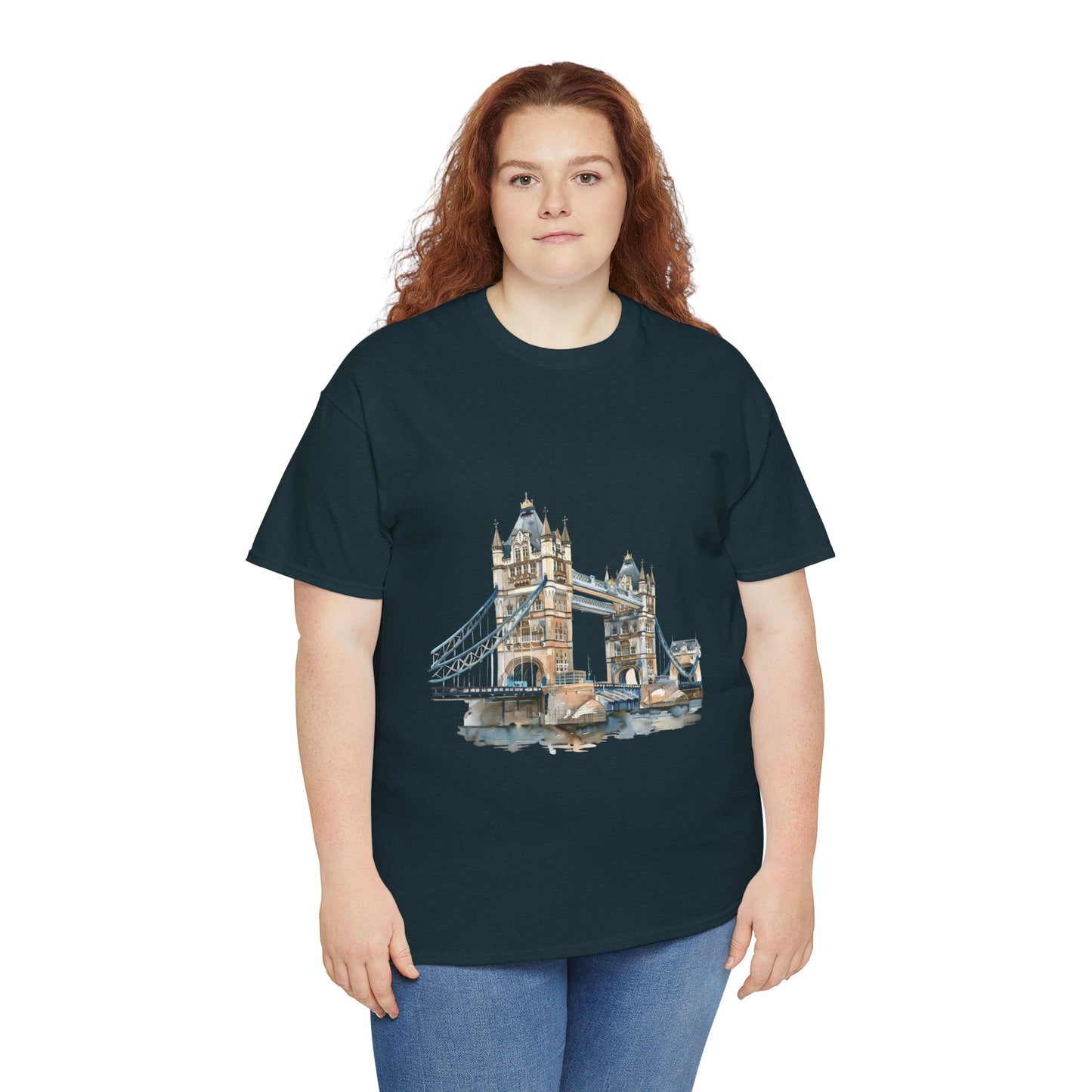 Unisex Heavy Cotton Tee - London Bridge - Iconic Landmark and Historical Beauty