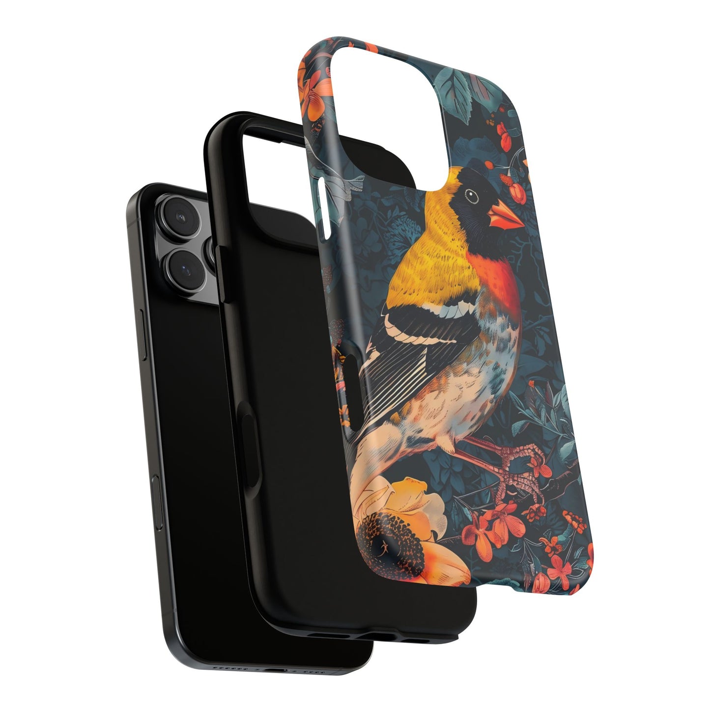 Vibrant Bird Phone Case - Tough Cases, Nature Lover Gift, Floral Design, Eco-Friendly Accessory, Stylish Mobile Protection