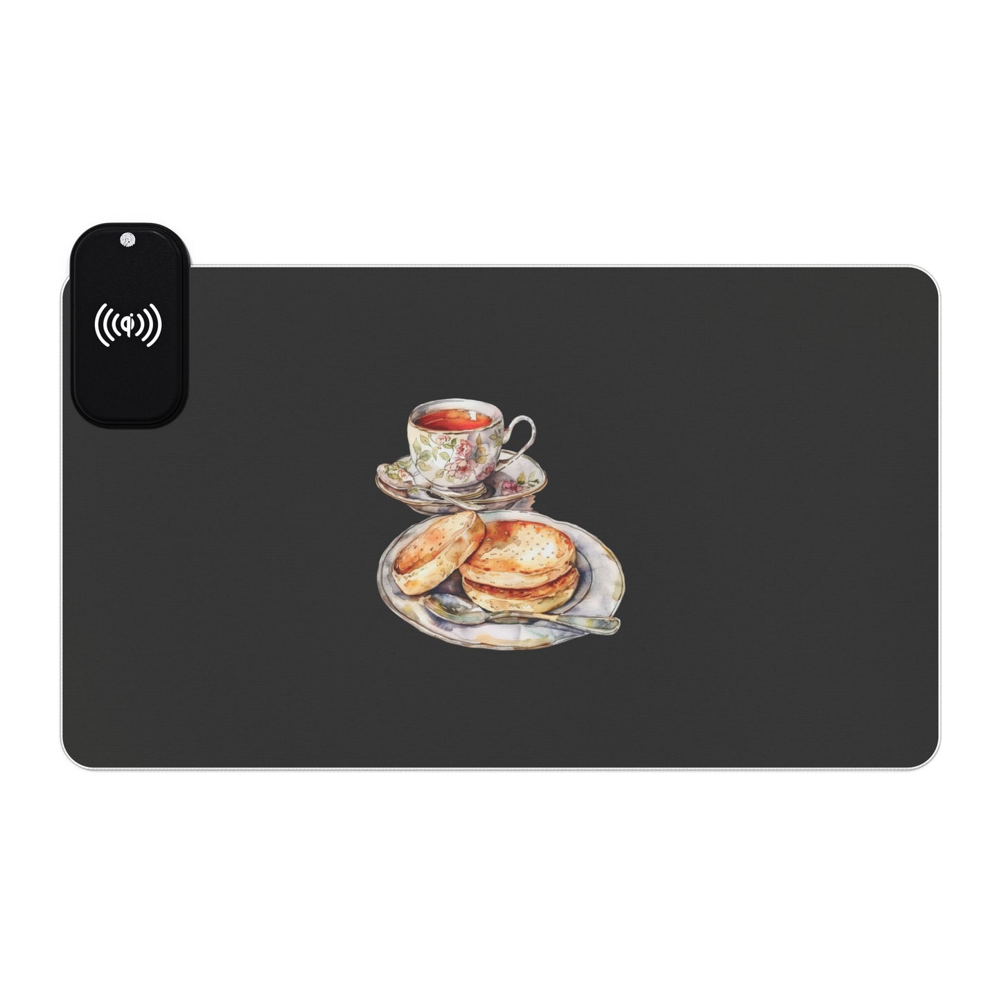 Afternoon Tea & Scones – English Delight - LED Wireless Charging Gaming Mouse Pad - Artful Design, Desk Accessory, Gamer Gift, Home Office Decor, Tech Essentials