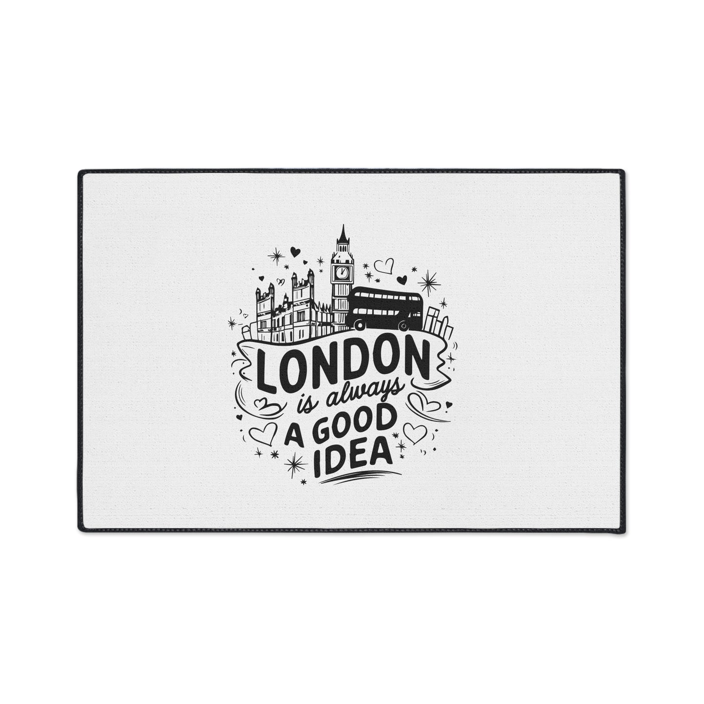 London-Inspired Floor Mat, Welcome Mat, Home Decor, Gift for Travelers, London Themed Entryway Mat
