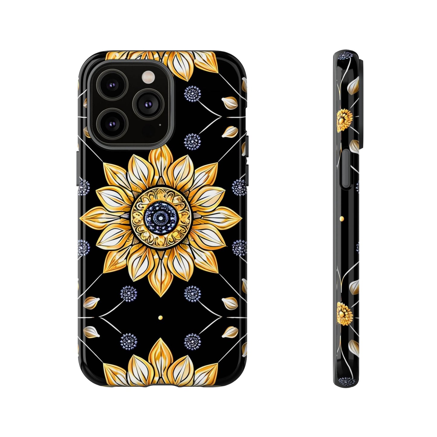 Floral Phone Case with Mandala Design, Tough Cases for iPhone & Samsung, Boho Style, Gift for Her, Unique Accessories