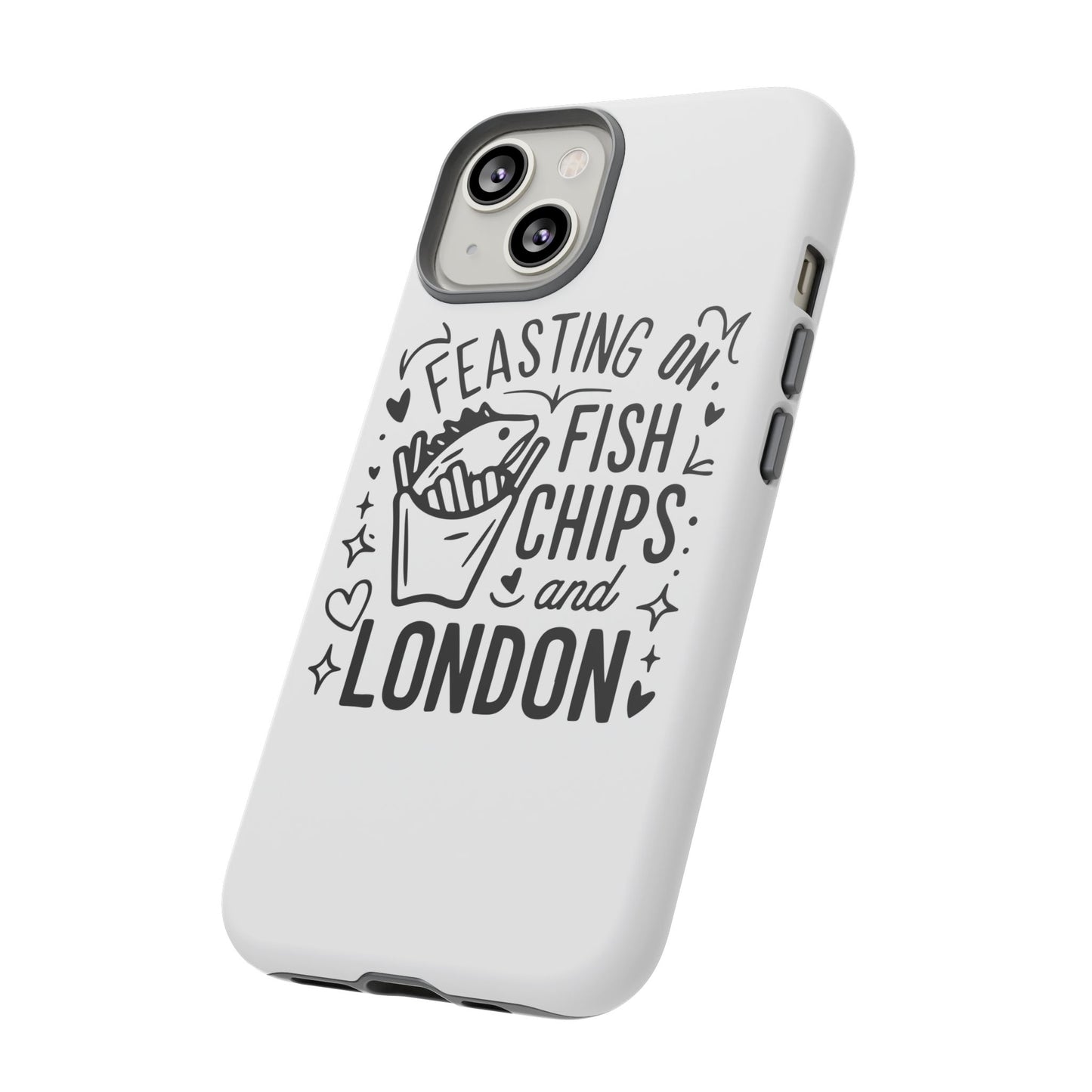 London Fish & Chips Phone Case | Fun Gift for Foodies, Travel Lovers, London Souvenir, Unique Accessories, Personalization Option