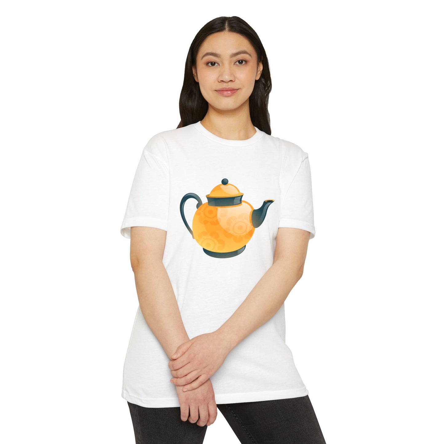 Unisex CVC Jersey T-shirt - Classic British Tea Kettle - Timeless Elegance in Tea Time