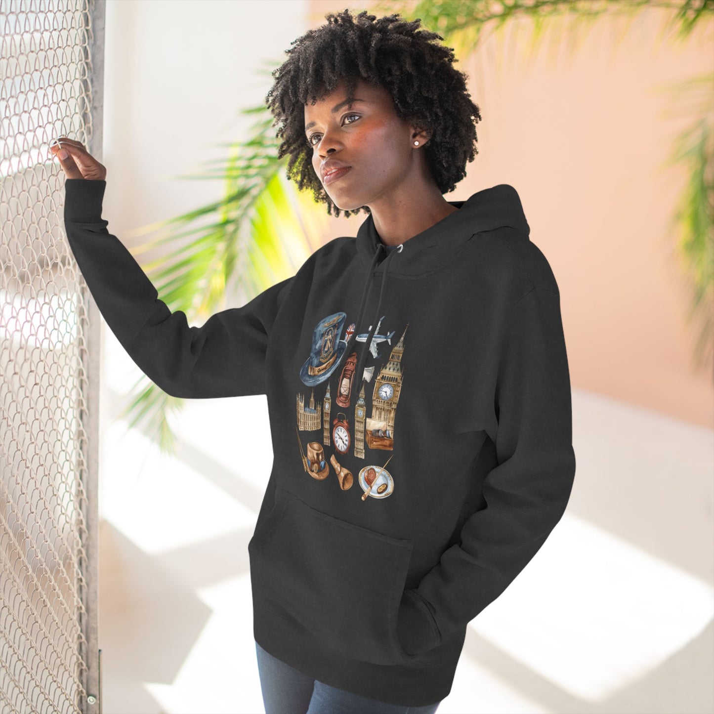 Vintage England Icons Classy Three-Panel Fleece Hoodie