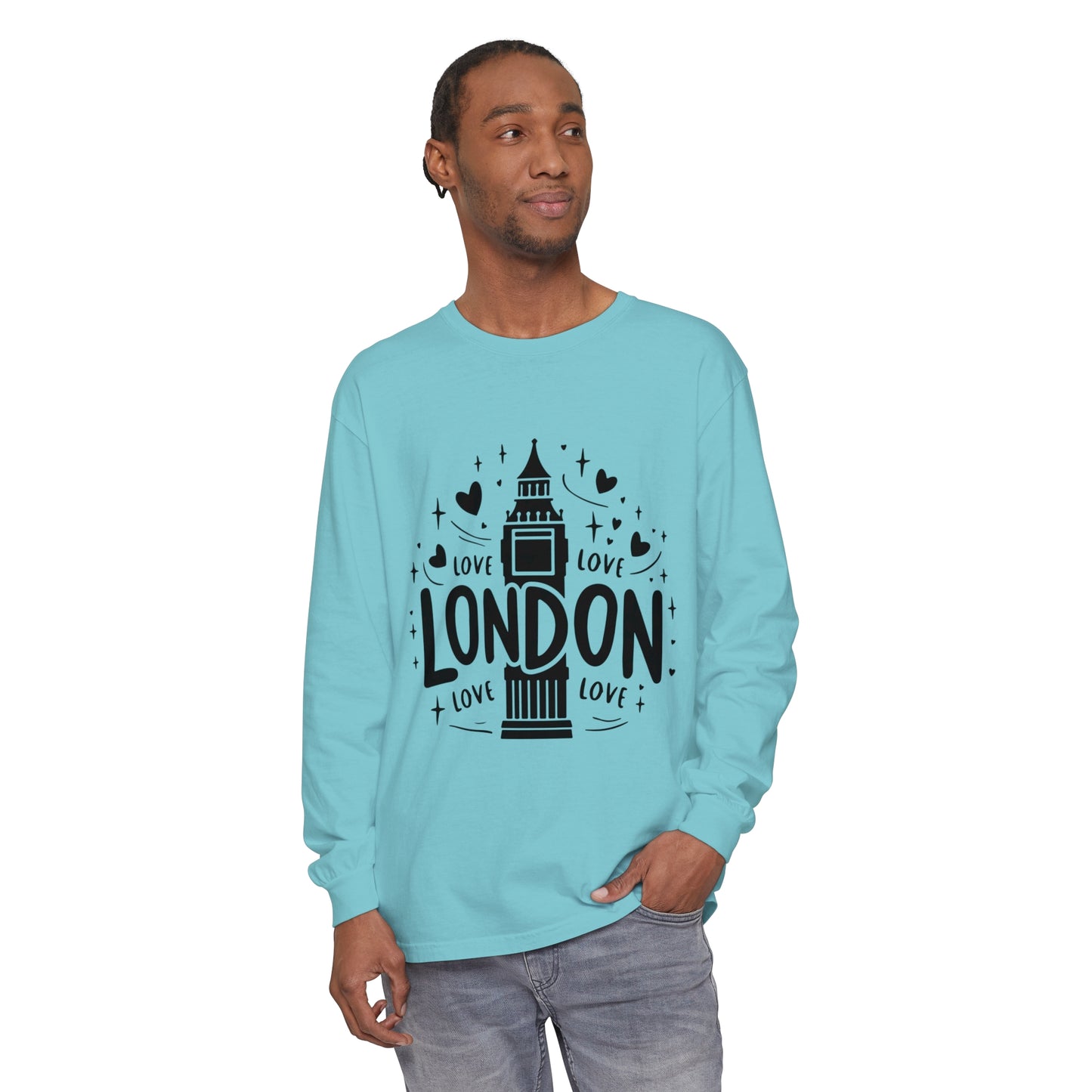 Unisex Garment-dyed Long Sleeve T-Shirt - Love Cozy London