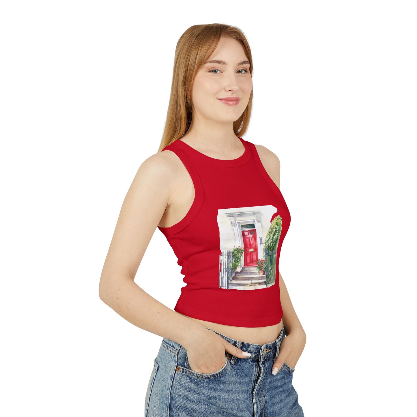 Women's Micro Rib Racer Tank Top - Embracing Classic British Charm and Style